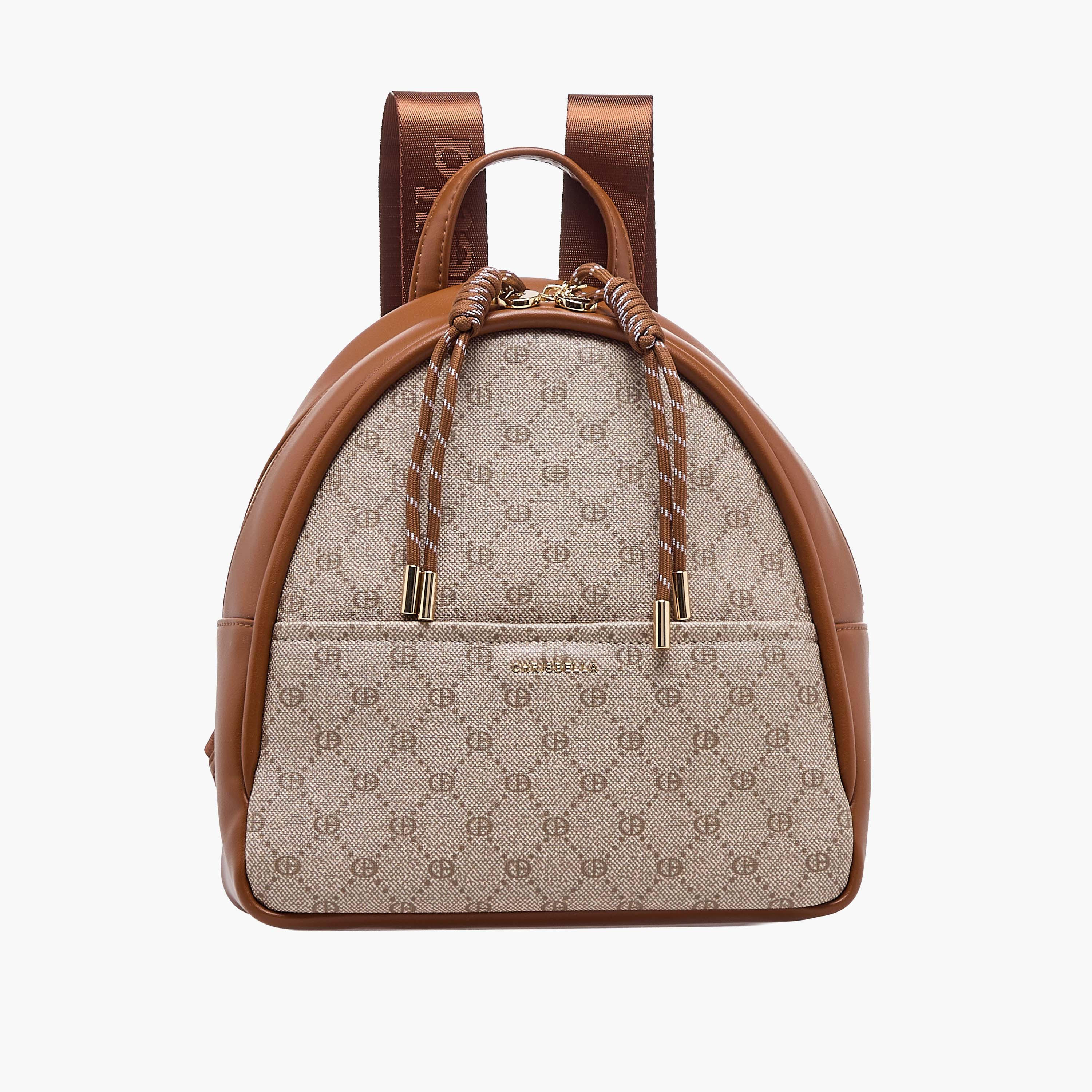 Chrisbella Monogram Print Backpack with Pouch-women-bagsandwallets-backpacks-image-5