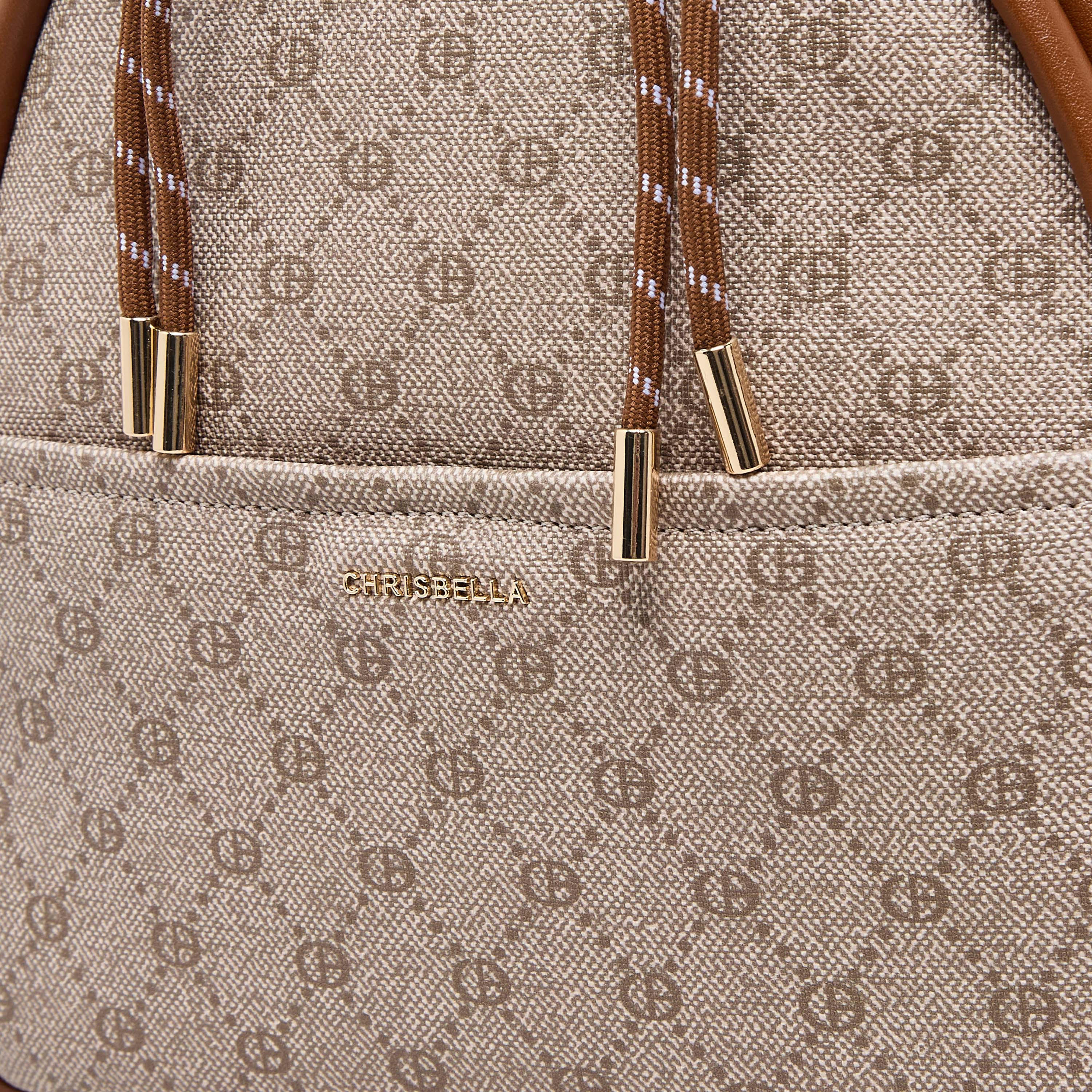 Chrisbella Monogram Print Backpack with Pouch-women-bagsandwallets-backpacks-image-3