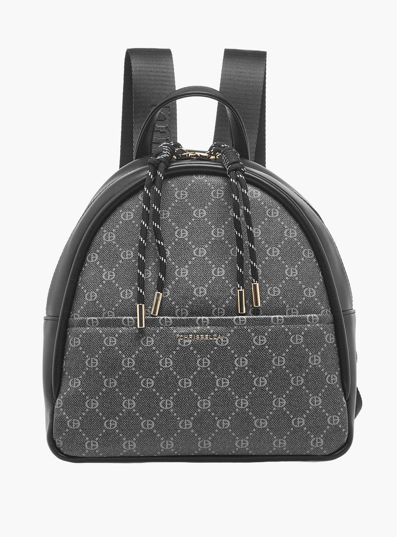 شنطة ظهر بطبعات مونوجرام مع شنطة صغيرة من كريسبيلا-women-bagsandwallets-backpacks-image-5