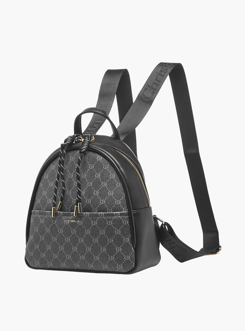 شنطة ظهر بطبعات مونوجرام مع شنطة صغيرة من كريسبيلا-women-bagsandwallets-backpacks-image-6