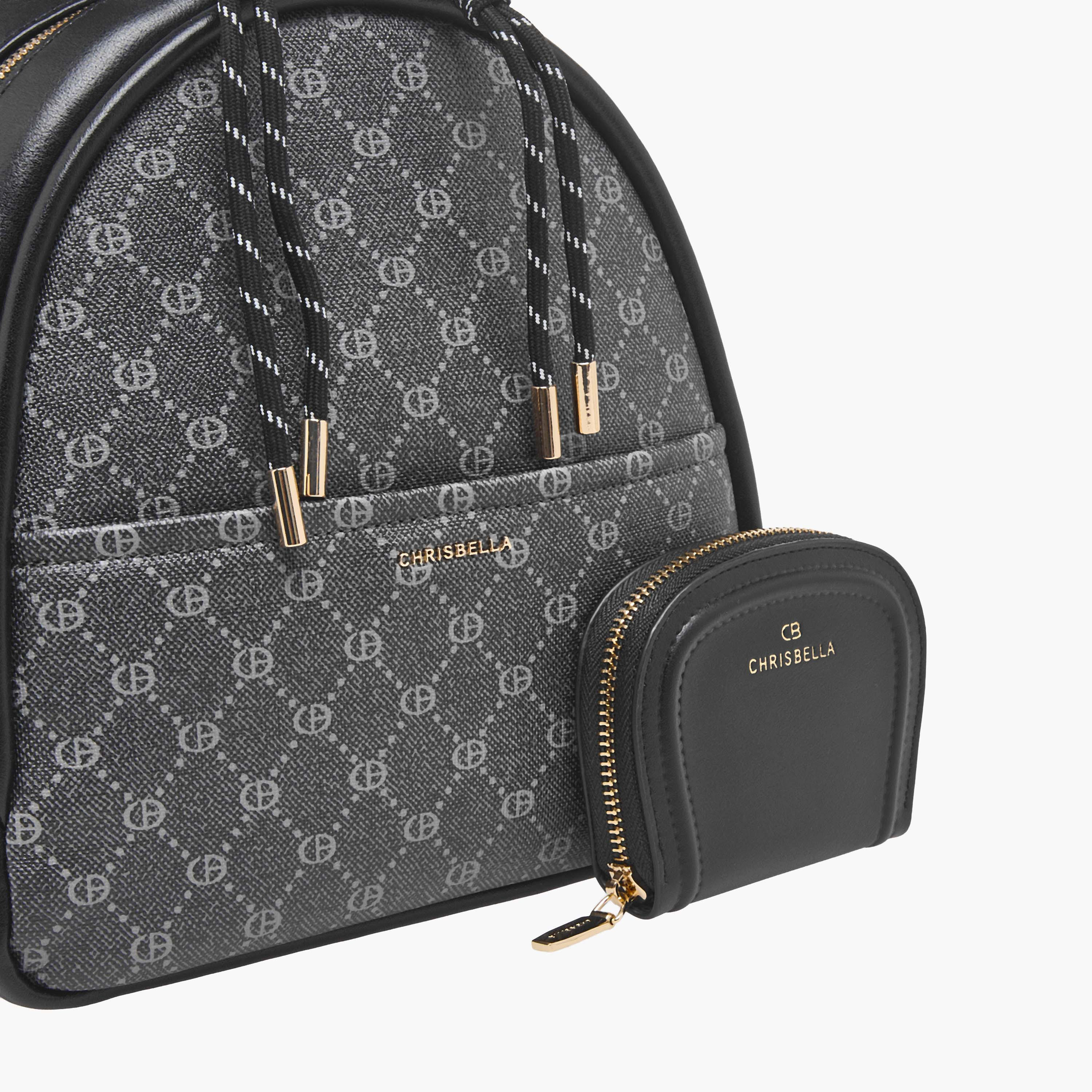 شنطة ظهر بطبعات مونوجرام مع شنطة صغيرة من كريسبيلا-women-bagsandwallets-backpacks-image-2