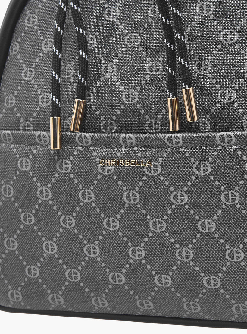 شنطة ظهر بطبعات مونوجرام مع شنطة صغيرة من كريسبيلا-women-bagsandwallets-backpacks-image-3