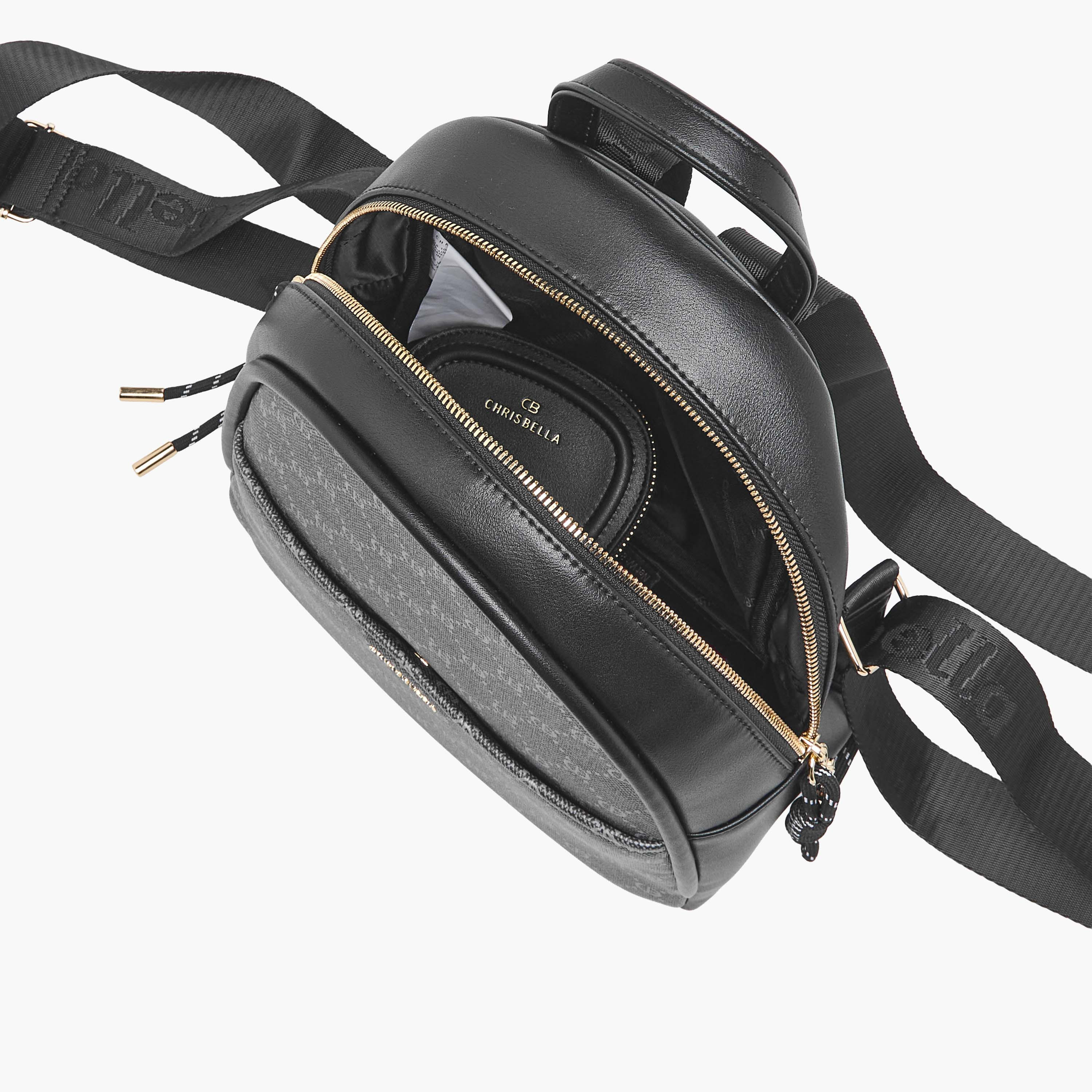 شنطة ظهر بطبعات مونوجرام مع شنطة صغيرة من كريسبيلا-women-bagsandwallets-backpacks-image-4