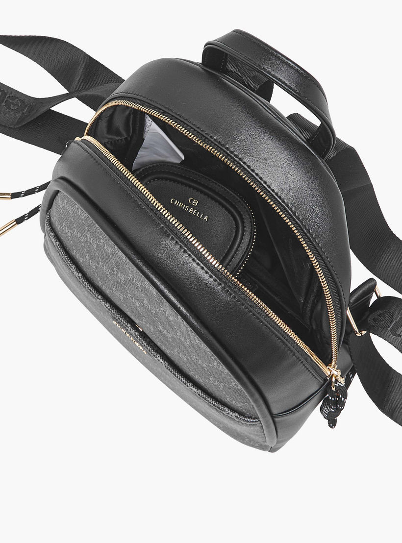 شنطة ظهر بطبعات مونوجرام مع شنطة صغيرة من كريسبيلا-women-bagsandwallets-backpacks-image-4