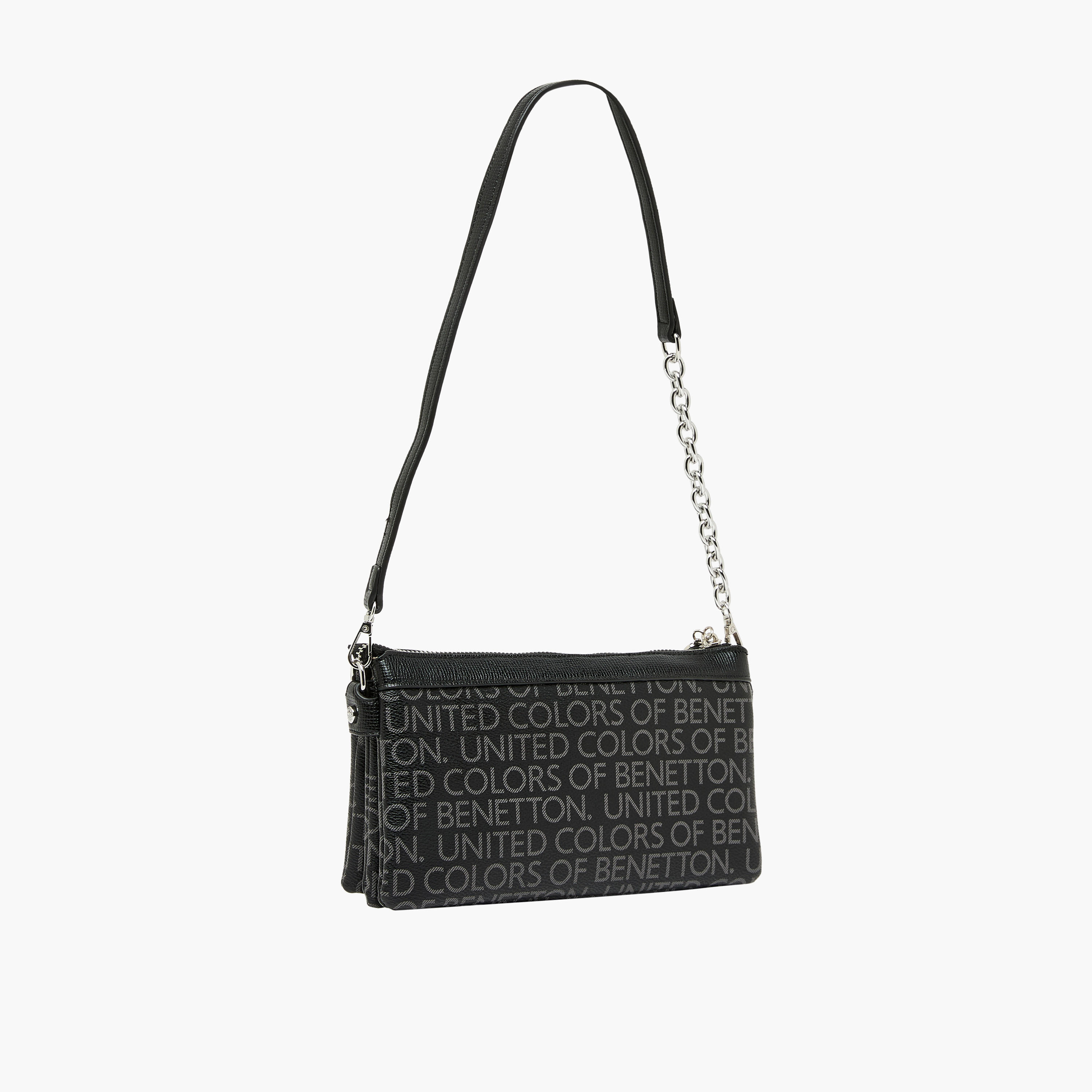 United Colors of Benetton Monogram Crossbody Bag with Chain Detail-women-bagsandwallets-handbags-image-3