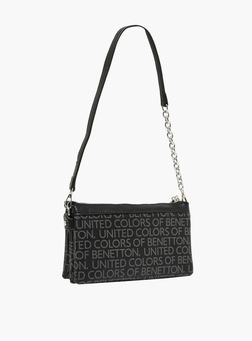 United Colors of Benetton Monogram Crossbody Bag with Chain Detail-women-bagsandwallets-handbags-image-3