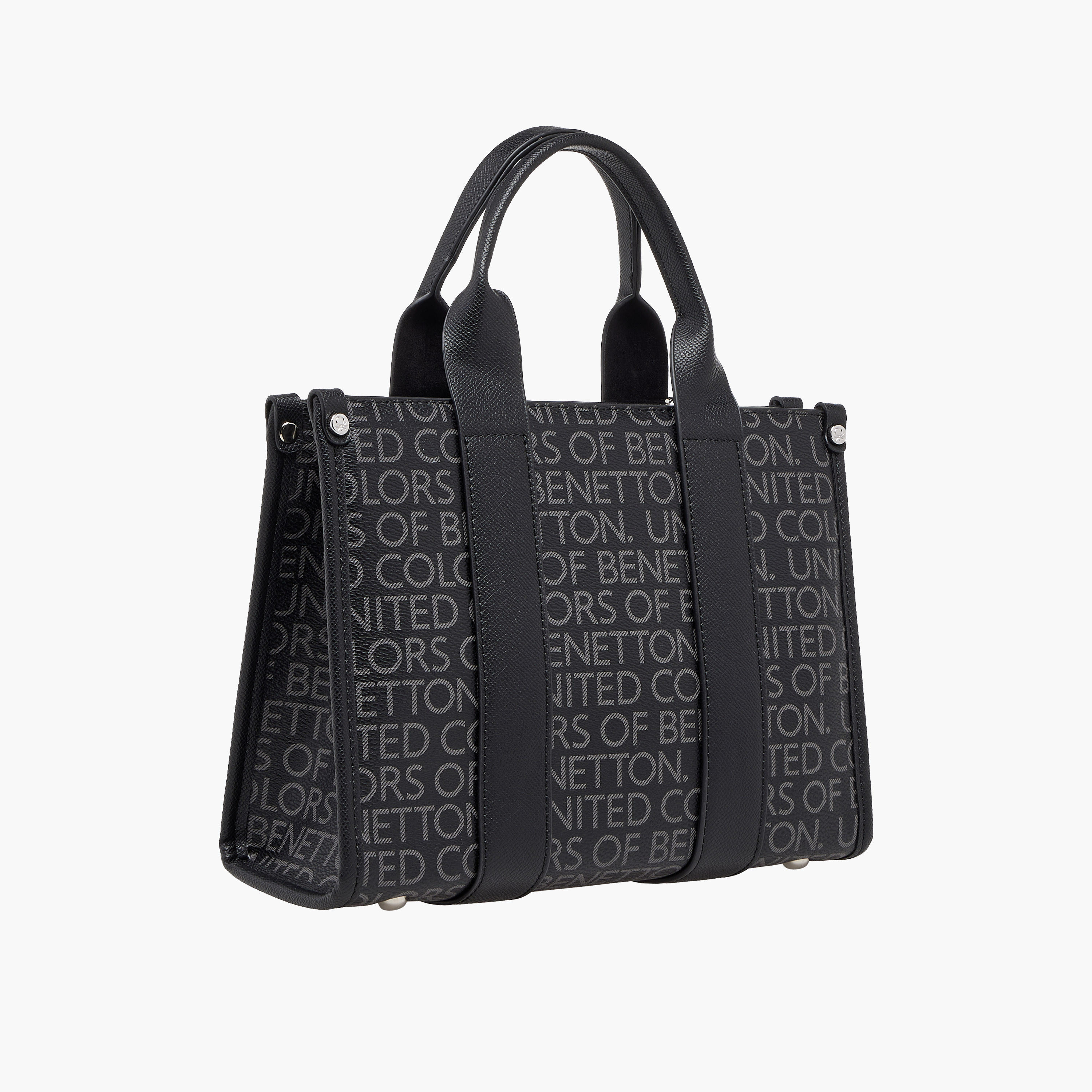 United Colors of Benetton Typography Print Tote Bag with Zip Closure-women-bagsandwallets-handbags-image-3