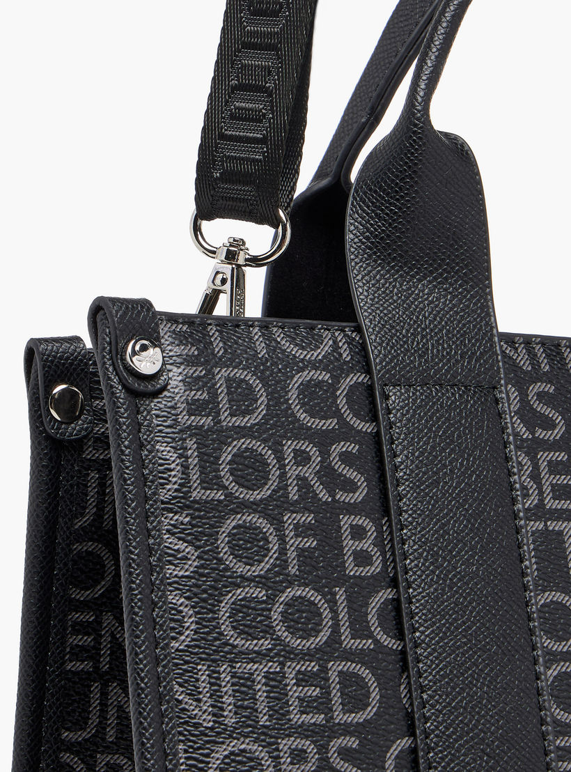 United Colors of Benetton Typography Print Tote Bag with Zip Closure-women-bagsandwallets-handbags-image-5