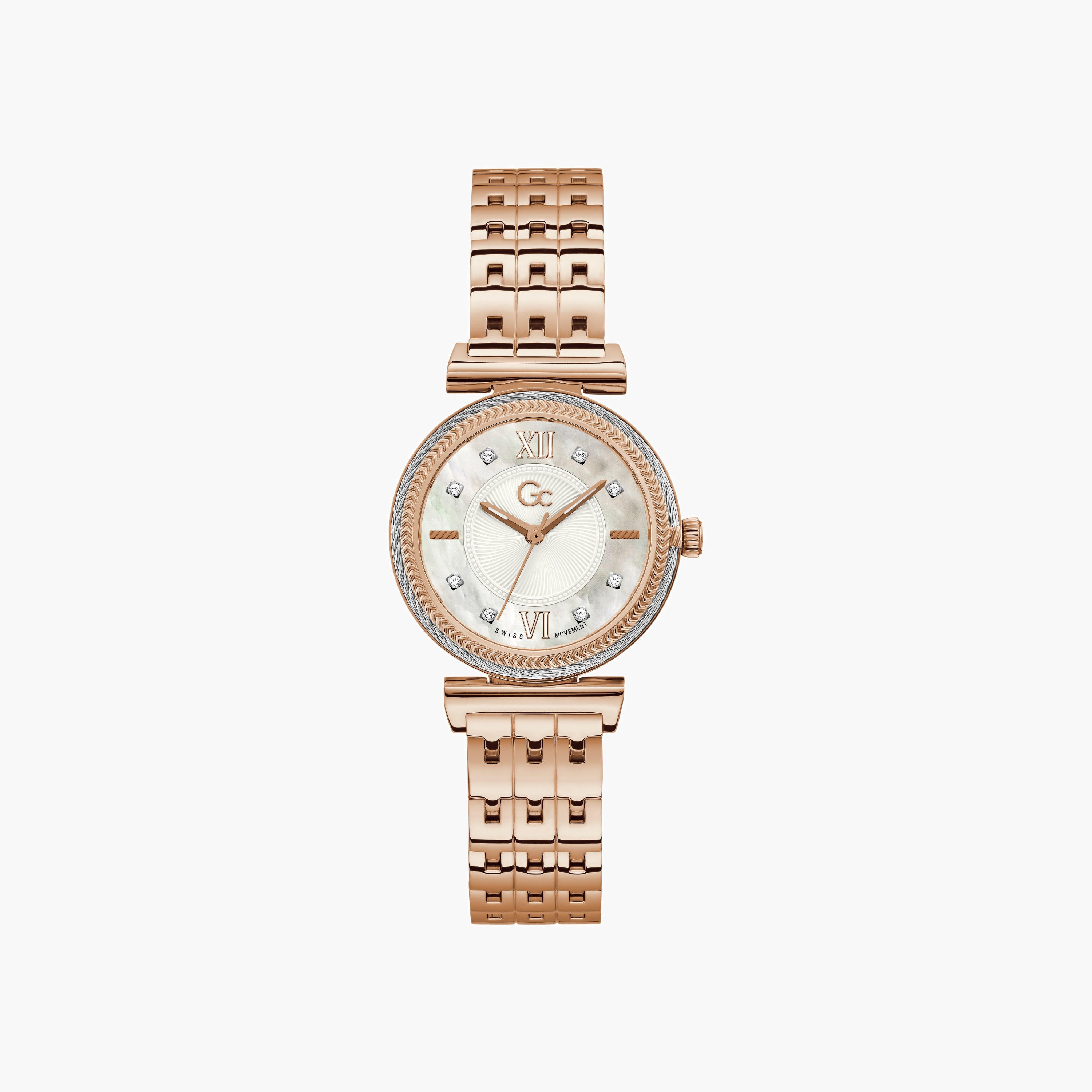 ساعة تناظرية بإطار بارز-women-watchesandjewellery-watches-image-1