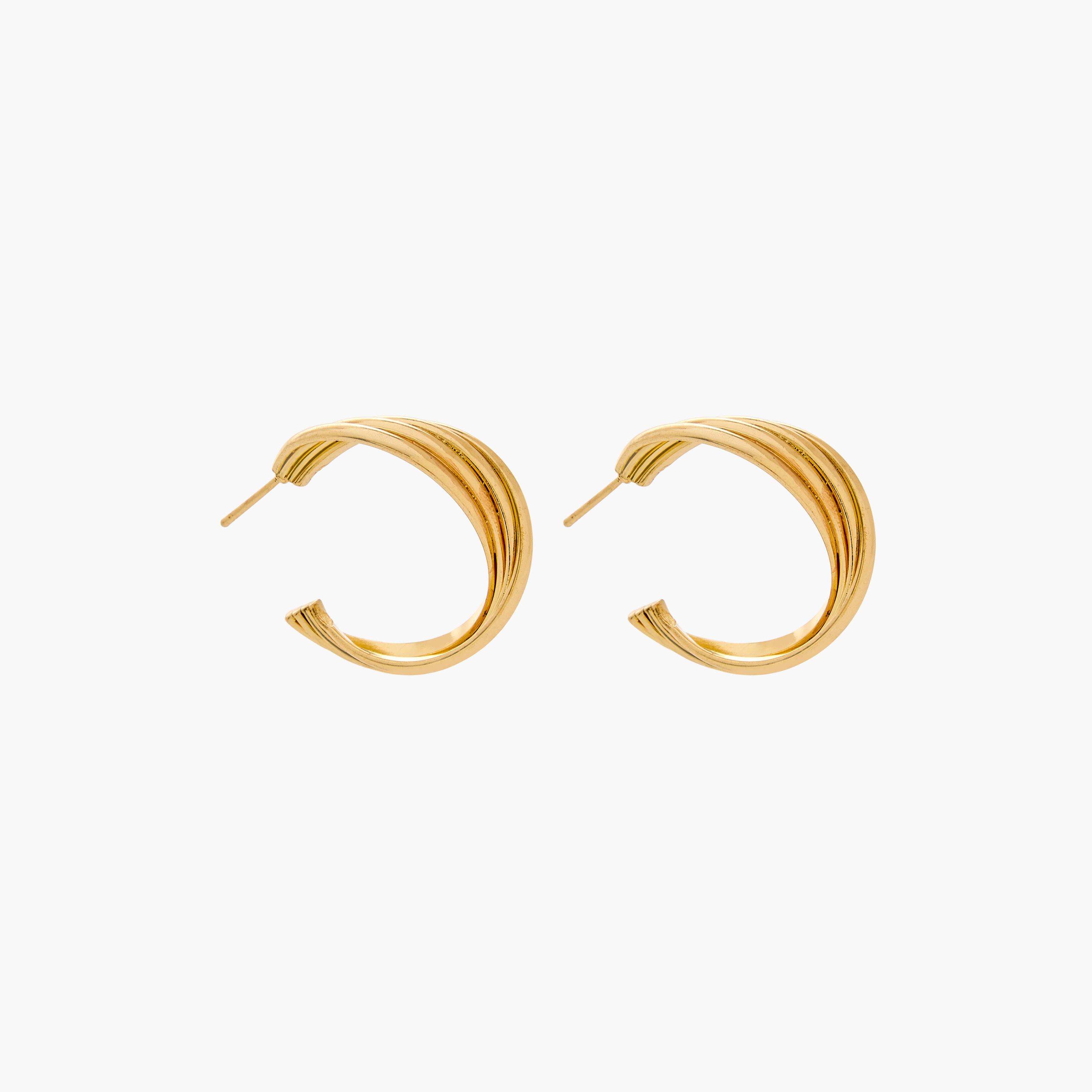 Pack of 3 Gold Tone Hoop Earrings with Pushback Closure-women-watchesandjewellery-jewellery-earrings-image-2