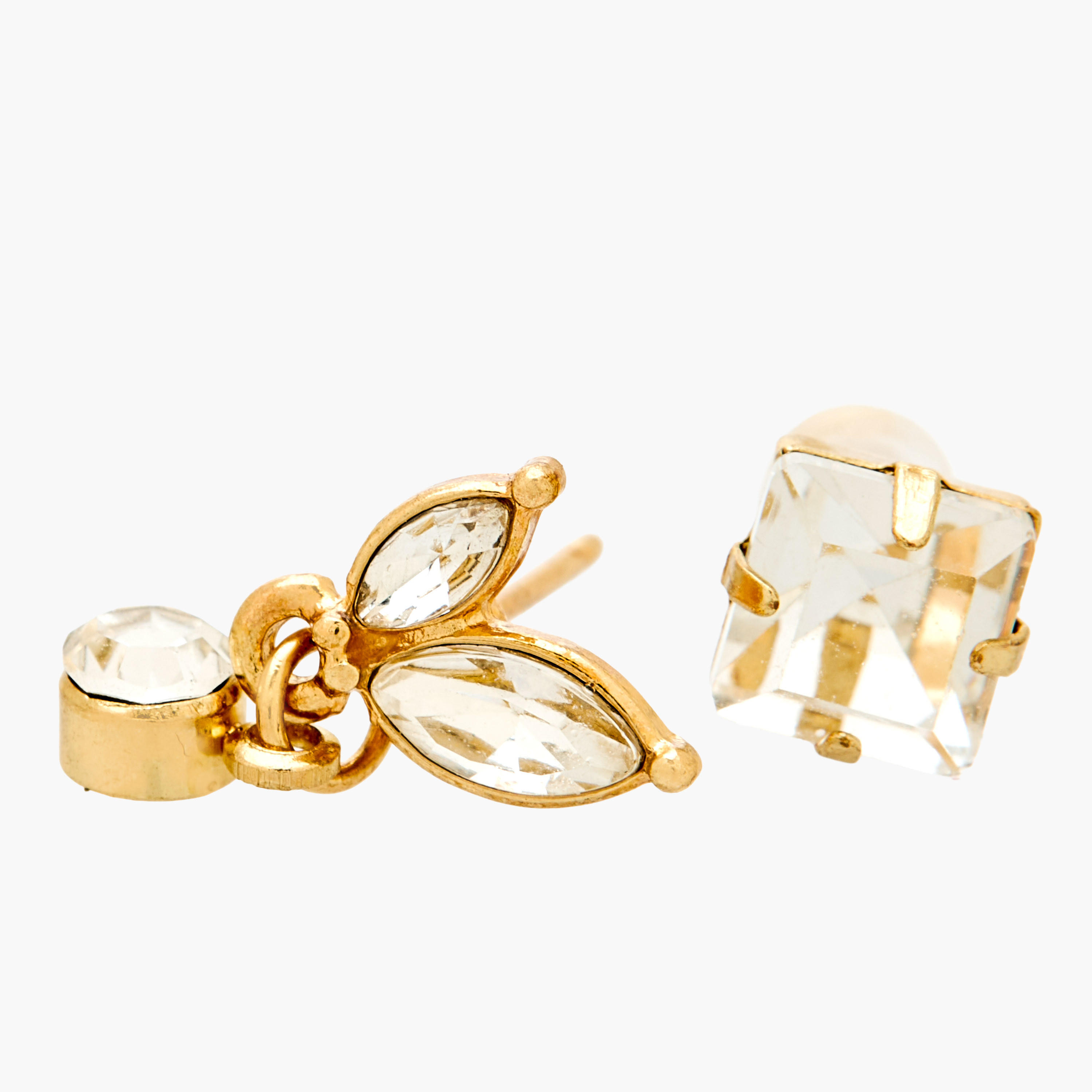 حلقان متنوعة بلون ذهبي ومكبس إغلاق - عبوة 6 أزواج-women-watchesandjewellery-jewellery-earrings-image-4