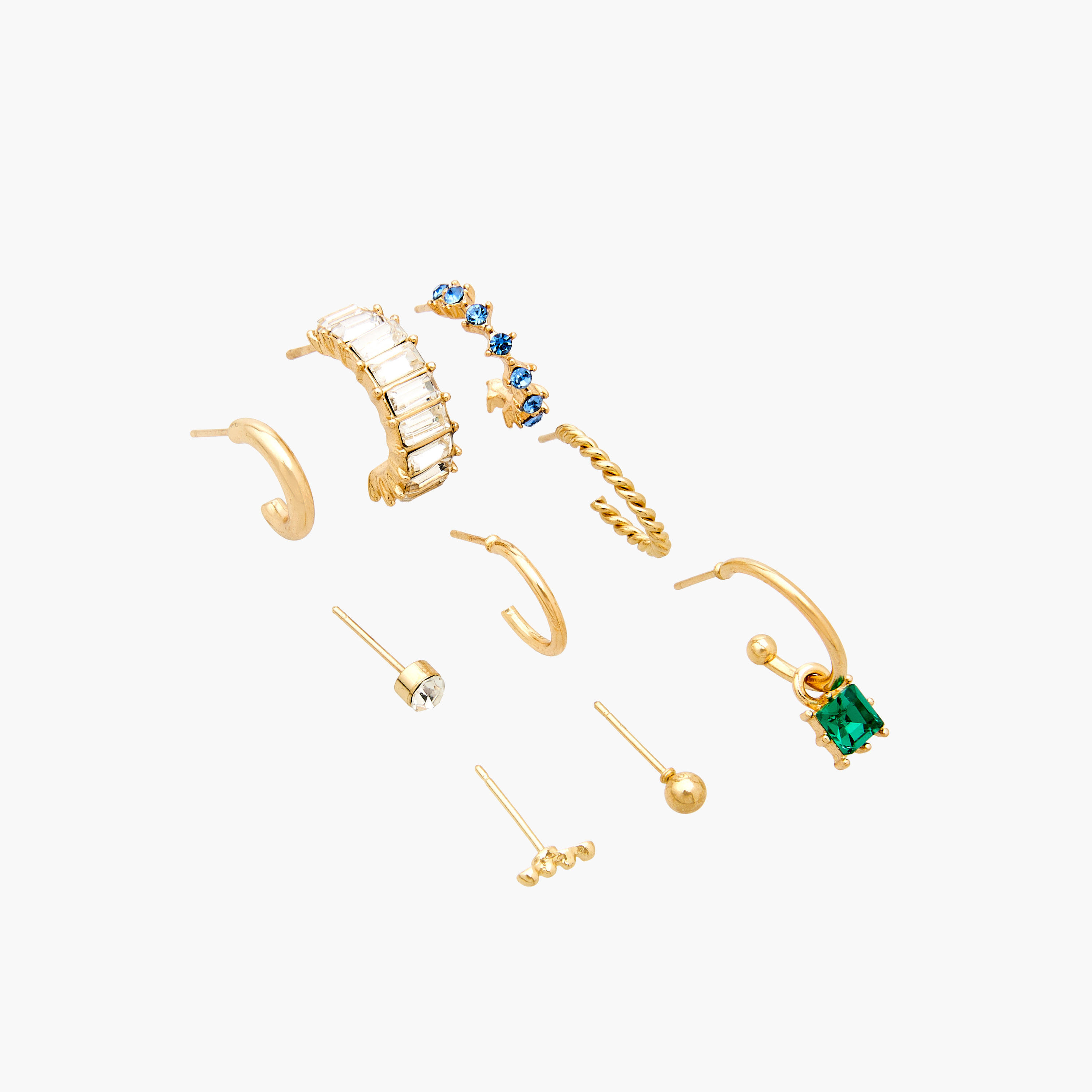 Pack of 9 Gold Tone Assorted Earrings with Pushback closure-women-watchesandjewellery-jewellery-earrings-image-2