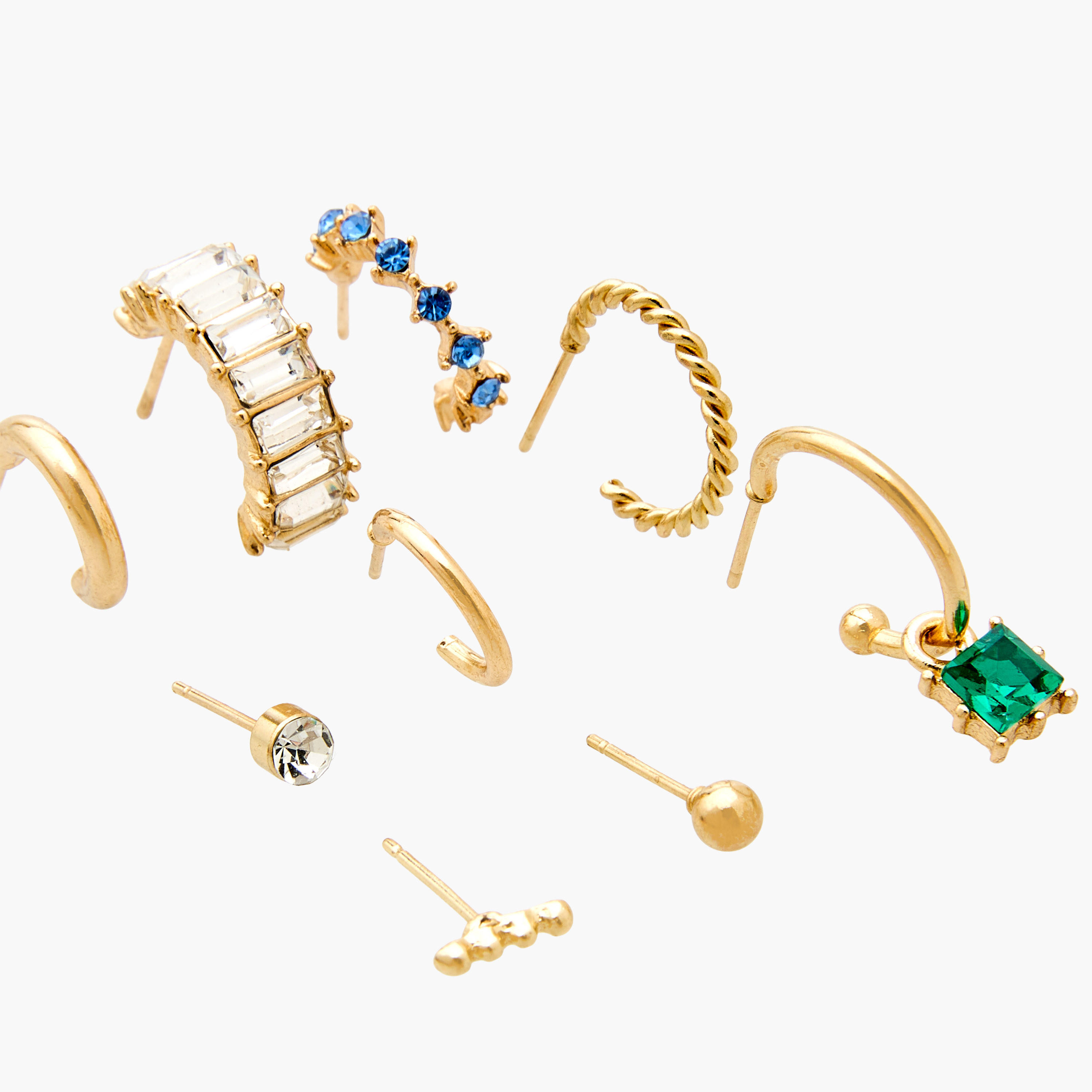 Pack of 9 Gold Tone Assorted Earrings with Pushback closure-women-watchesandjewellery-jewellery-earrings-image-3