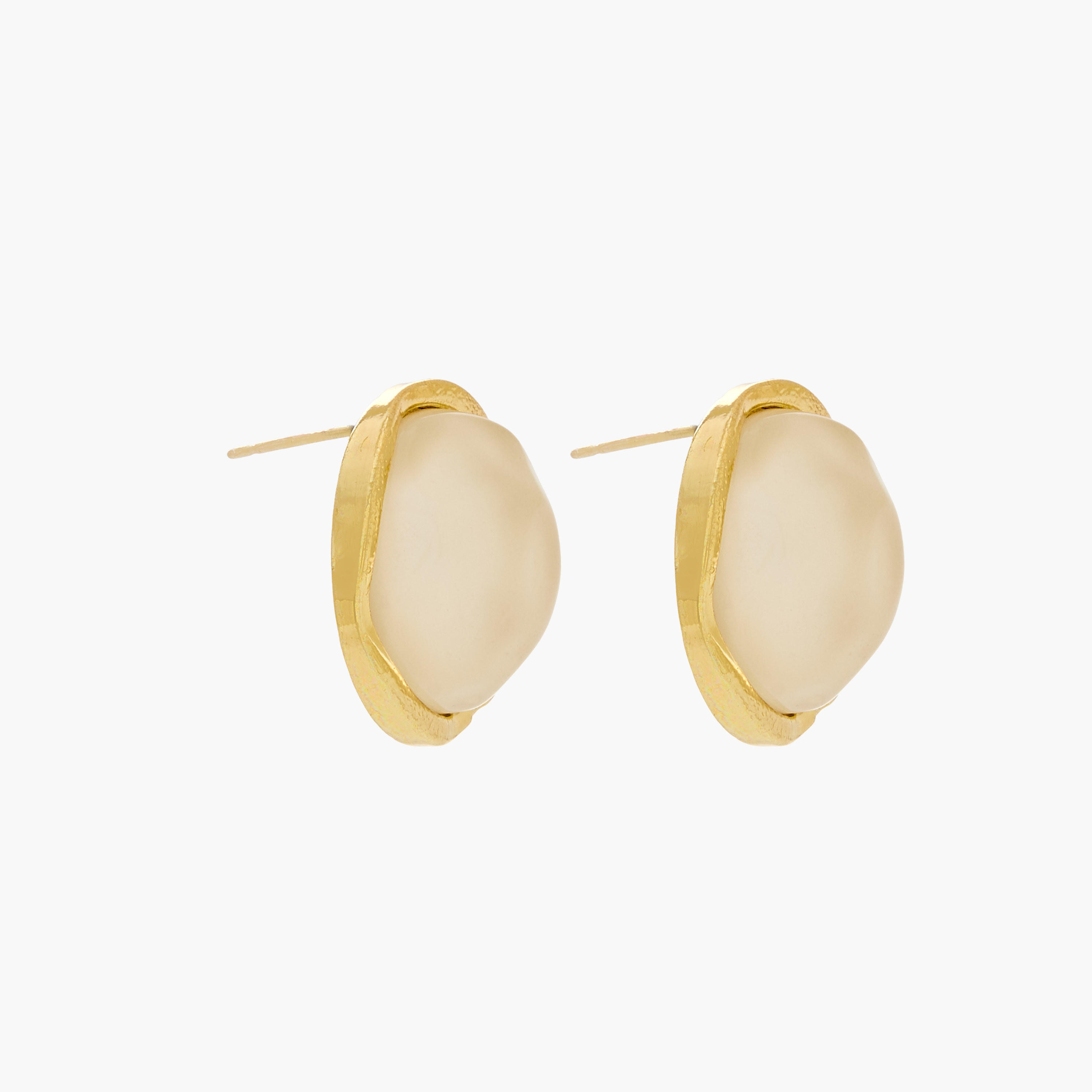 Gold Tone Stud Earrings with Pushback Closure-women-watchesandjewellery-jewellery-earrings-image-2