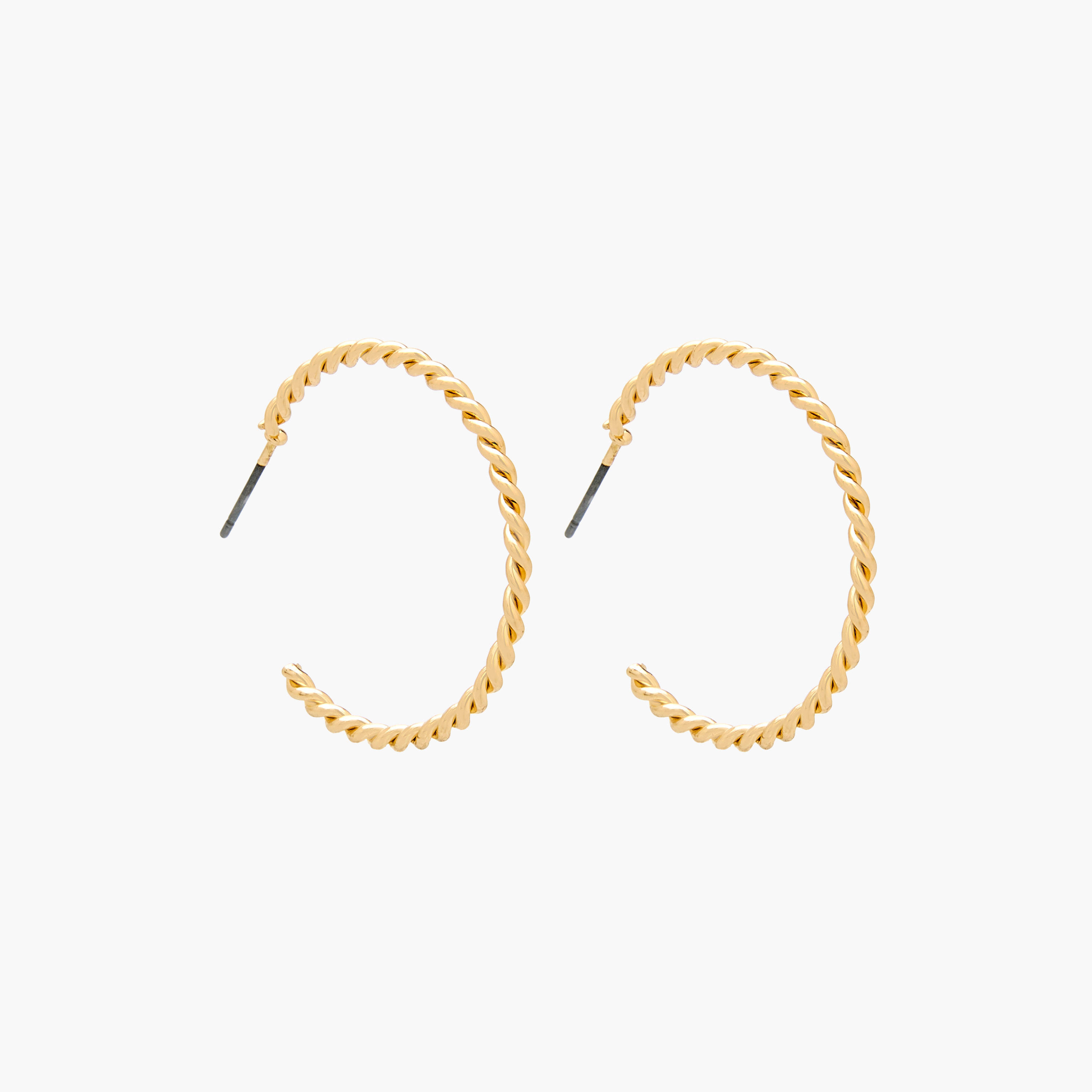 حلقان طوق ذهبية اللون بمكبس إغلاق خلفي - طقم من 3 أزواج-women-watchesandjewellery-jewellery-earrings-image-2