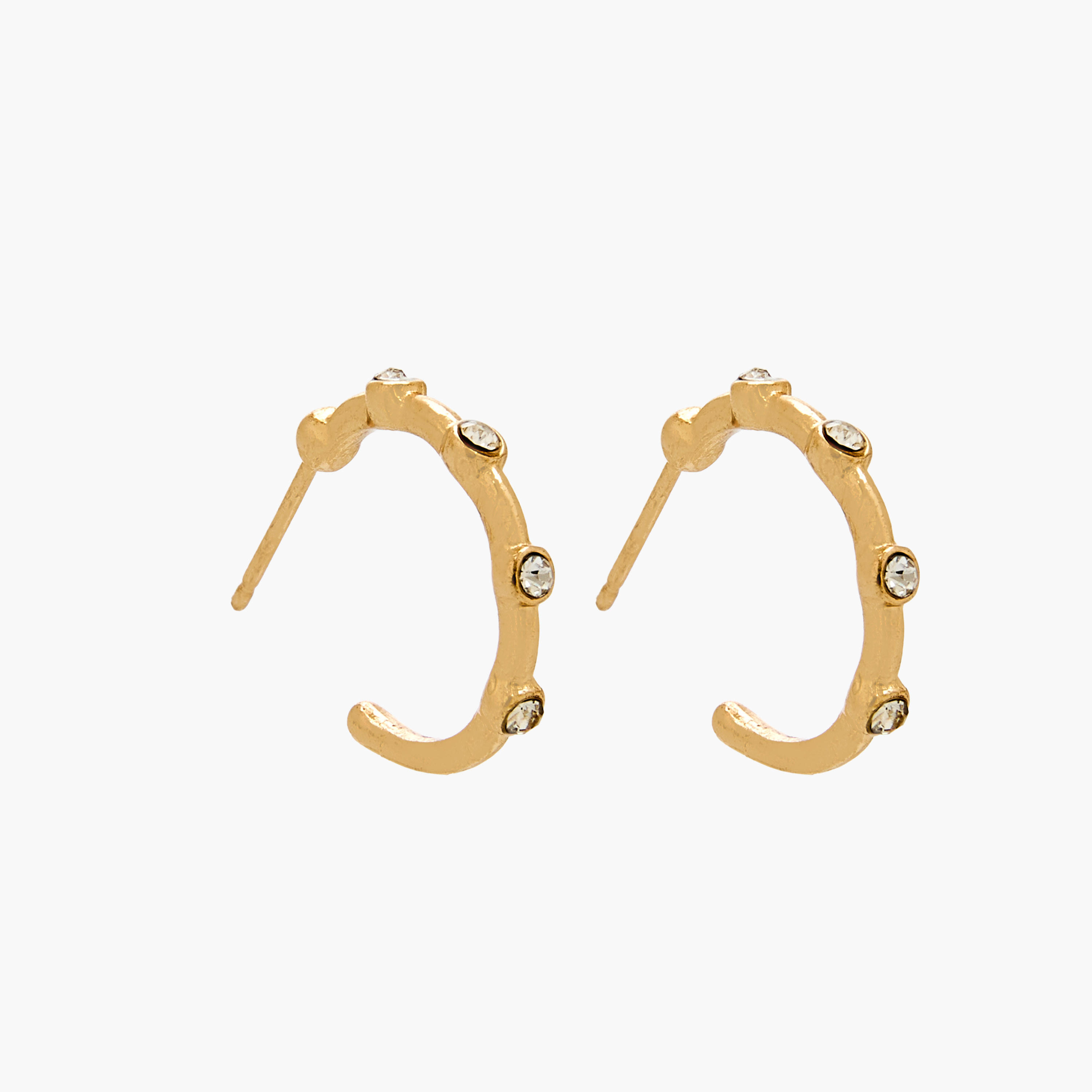 حلقان طوق ذهبية اللون بمكبس إغلاق خلفي - طقم من 3 أزواج-women-watchesandjewellery-jewellery-earrings-image-4