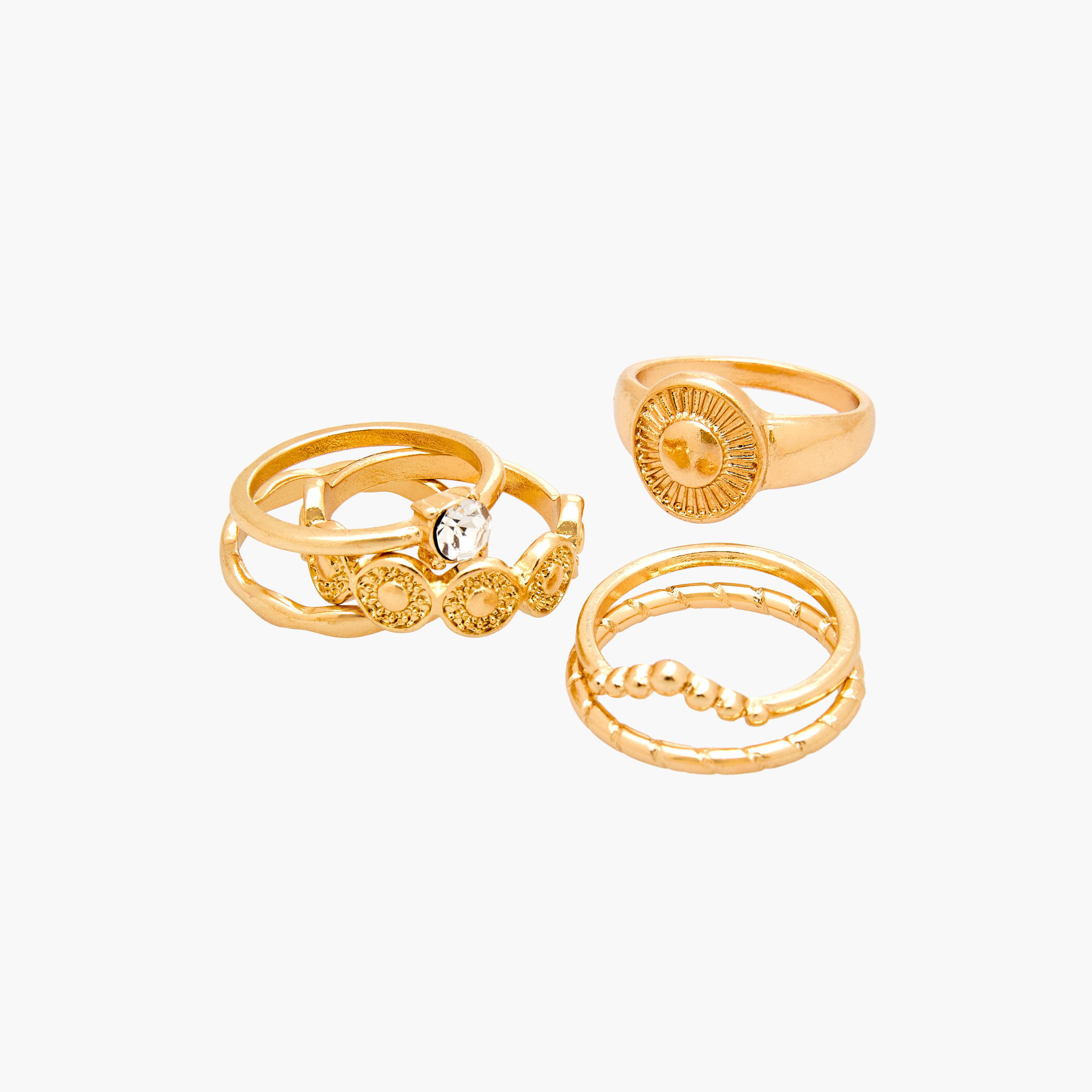 Set of 9 - Assorted Gold Tone Ring-women-watchesandjewellery-jewellery-rings-image-2