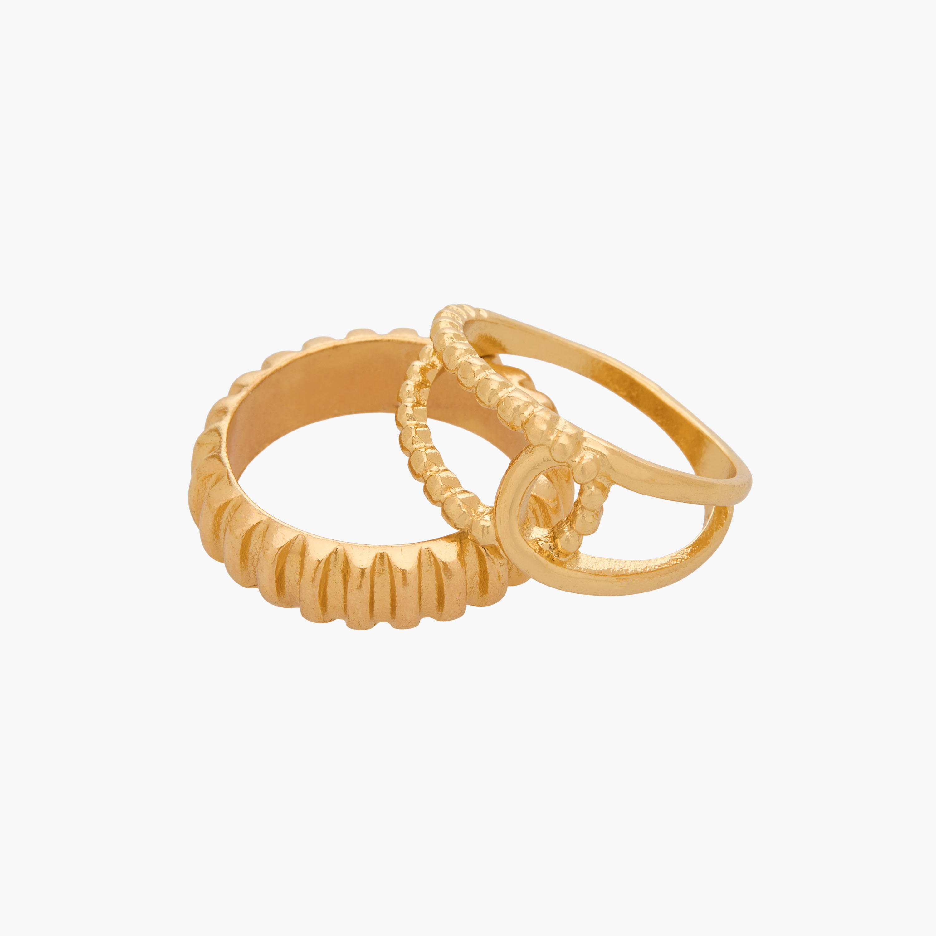خواتم متنوعة بلون ذهبي - طقم 8 قطع-women-watchesandjewellery-jewellery-rings-image-3