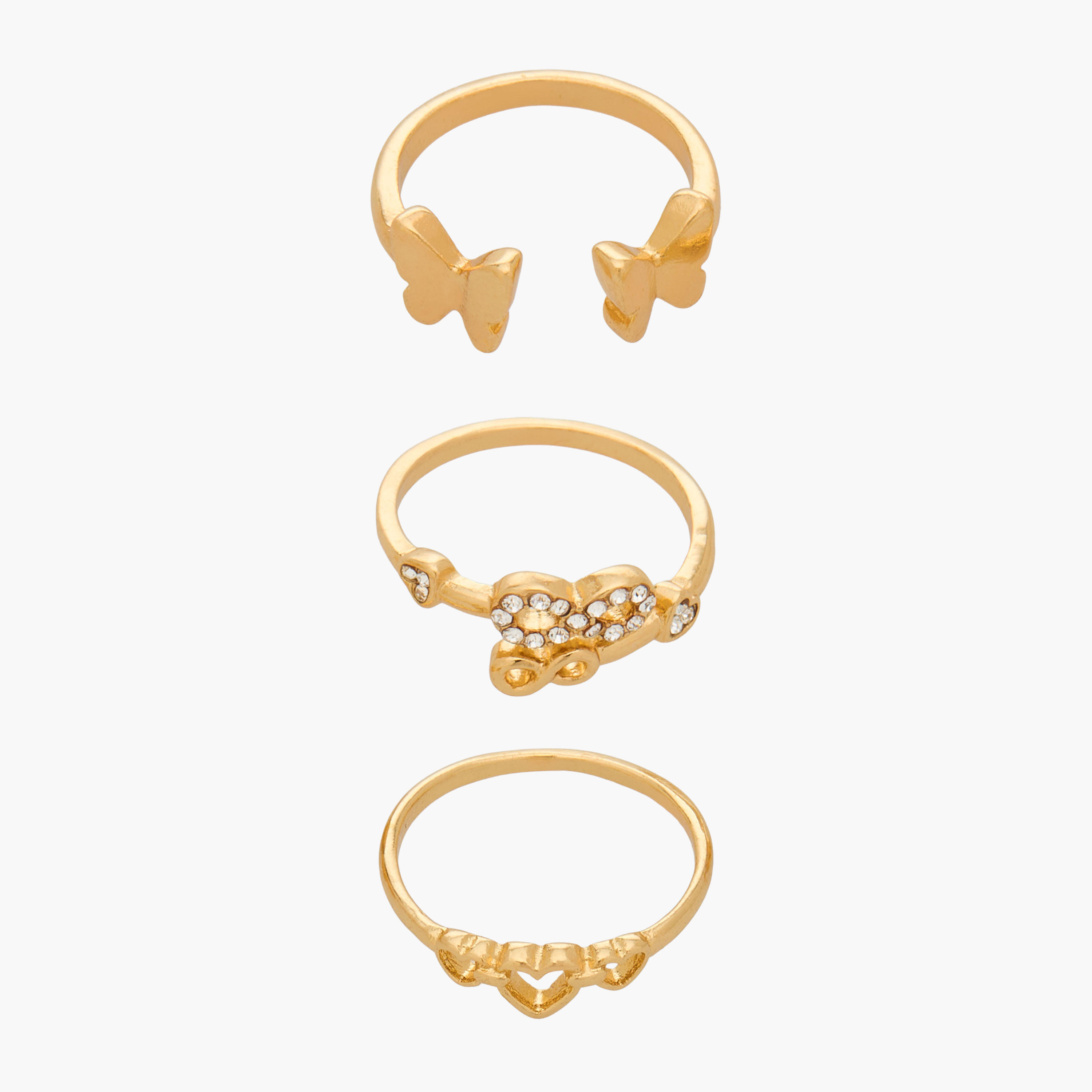 طقم خواتم ذهبية 3 قطع متنوعة-women-watchesandjewellery-jewellery-rings-image-1