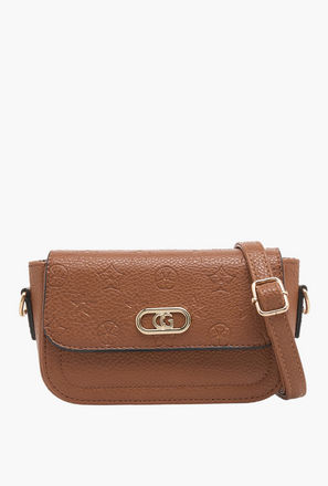 شنطة كروس بودي بنقوش وسحاب إغلاق من أدور-women-bagsandwallets-handbags-image-1