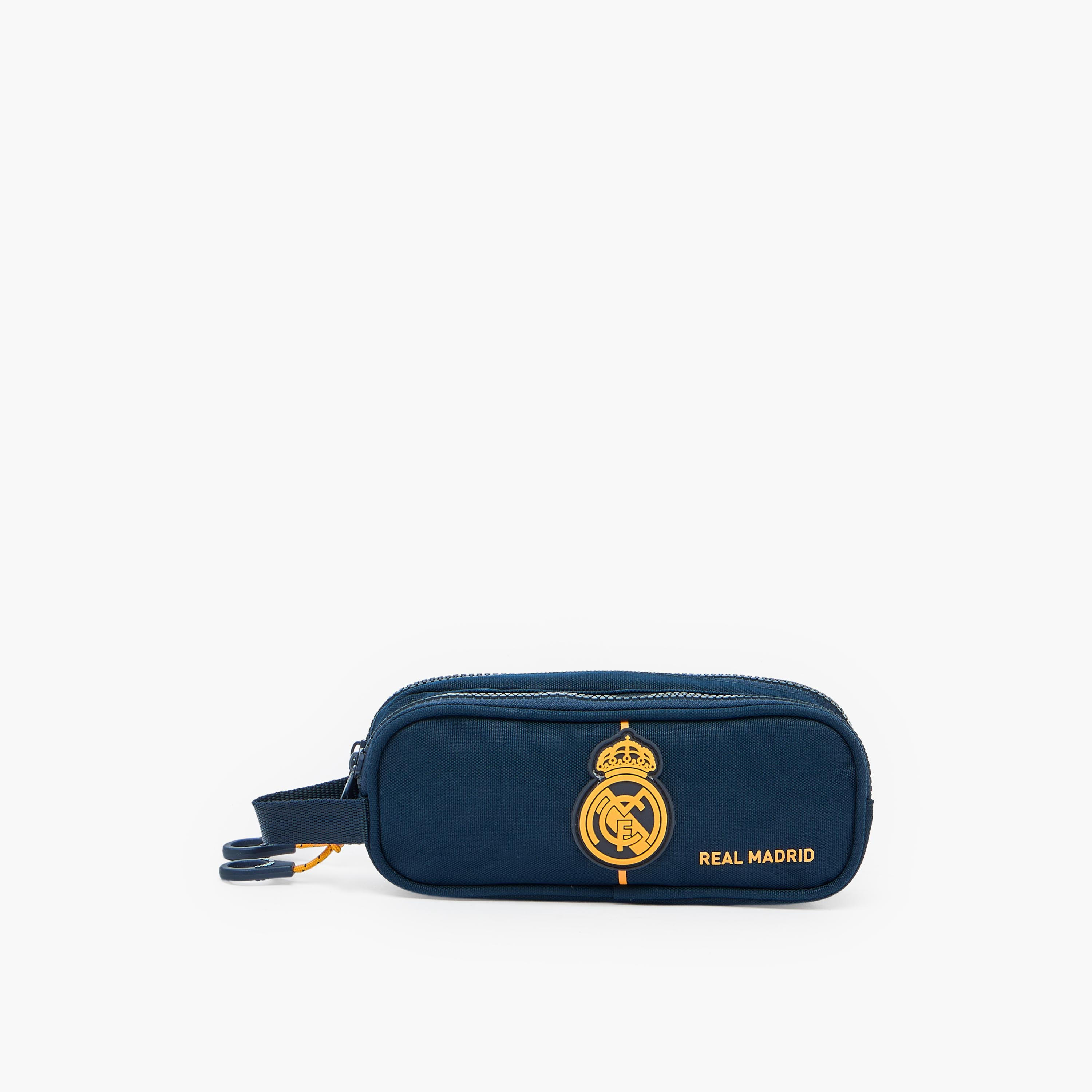 مقلمة بقسمين وبطبعات شعار ريال مدريد-school-stationery-pencilcases-image-1