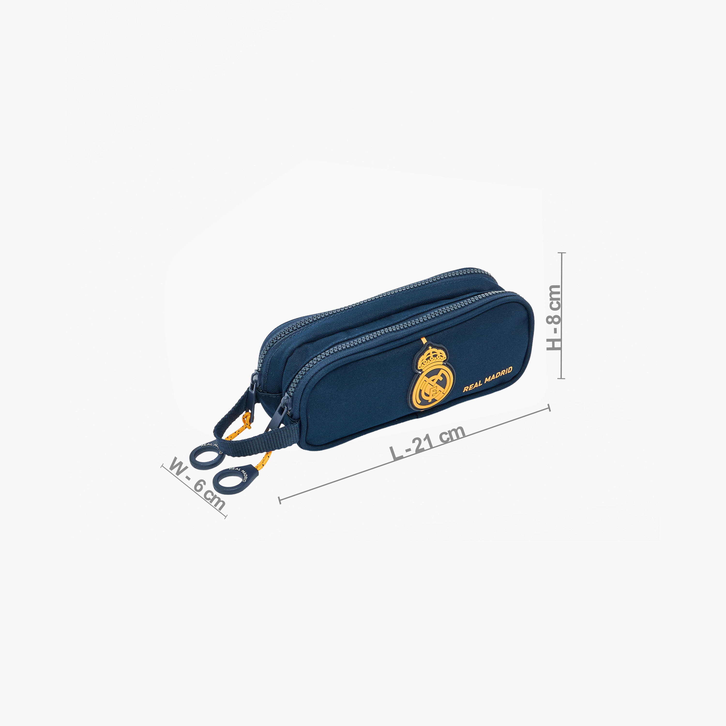 مقلمة بقسمين وبطبعات شعار ريال مدريد-school-stationery-pencilcases-image-3