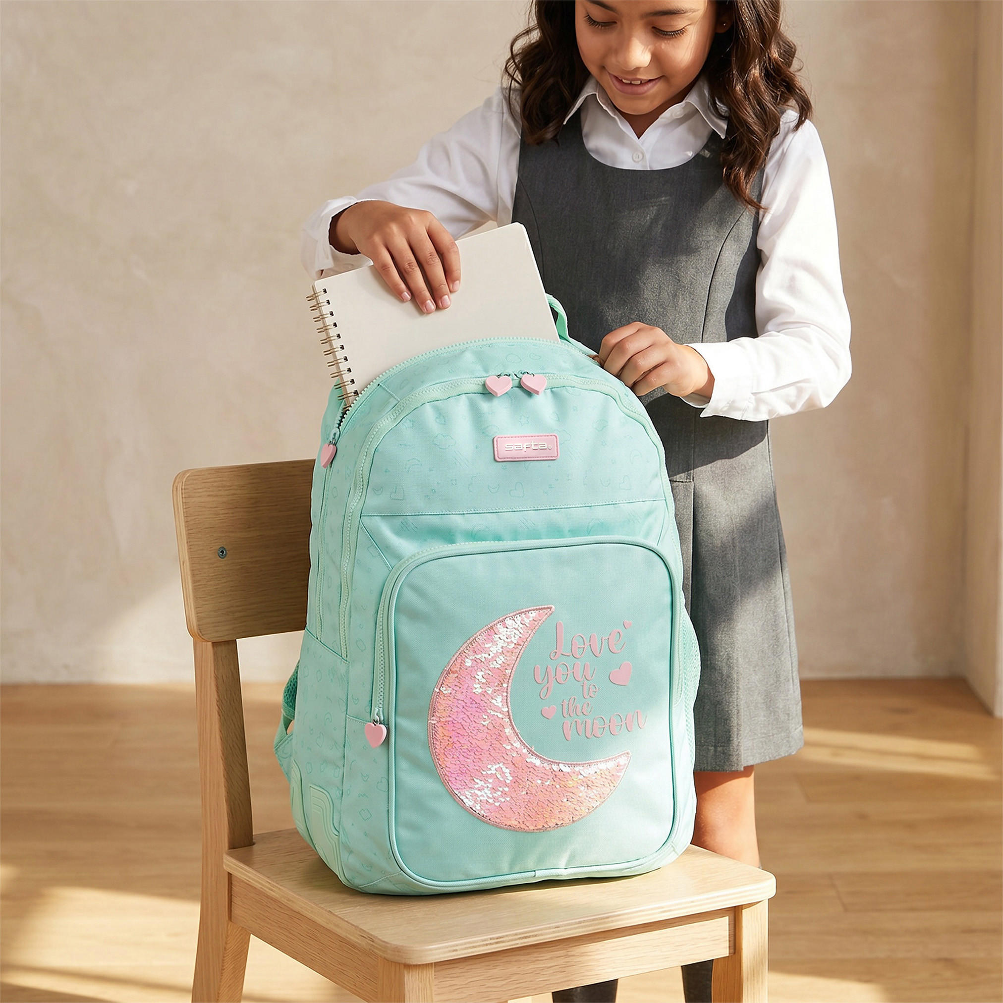 Safta Embellished Backpack for Girls 8-13 Years with Padded Shoulder Straps - 17 inches-school-bagsandbackpacks-backpacks-image-3