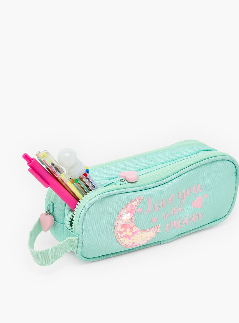 Safta Embellished Pencil Pouch with 2 Compartments-school-stationery-pencilcases-image-7