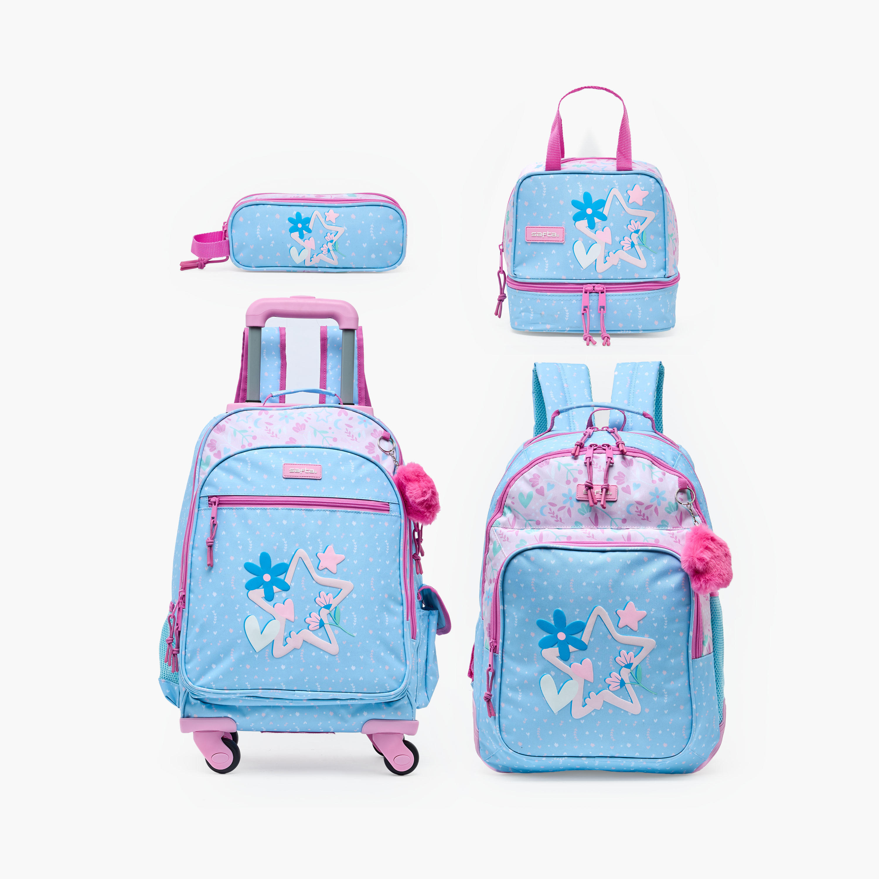 Safta Floral Print Backpack for Girls 8-13 Years with Padded Shoulder Straps - 18 inches-school-bagsandbackpacks-backpacks-image-16