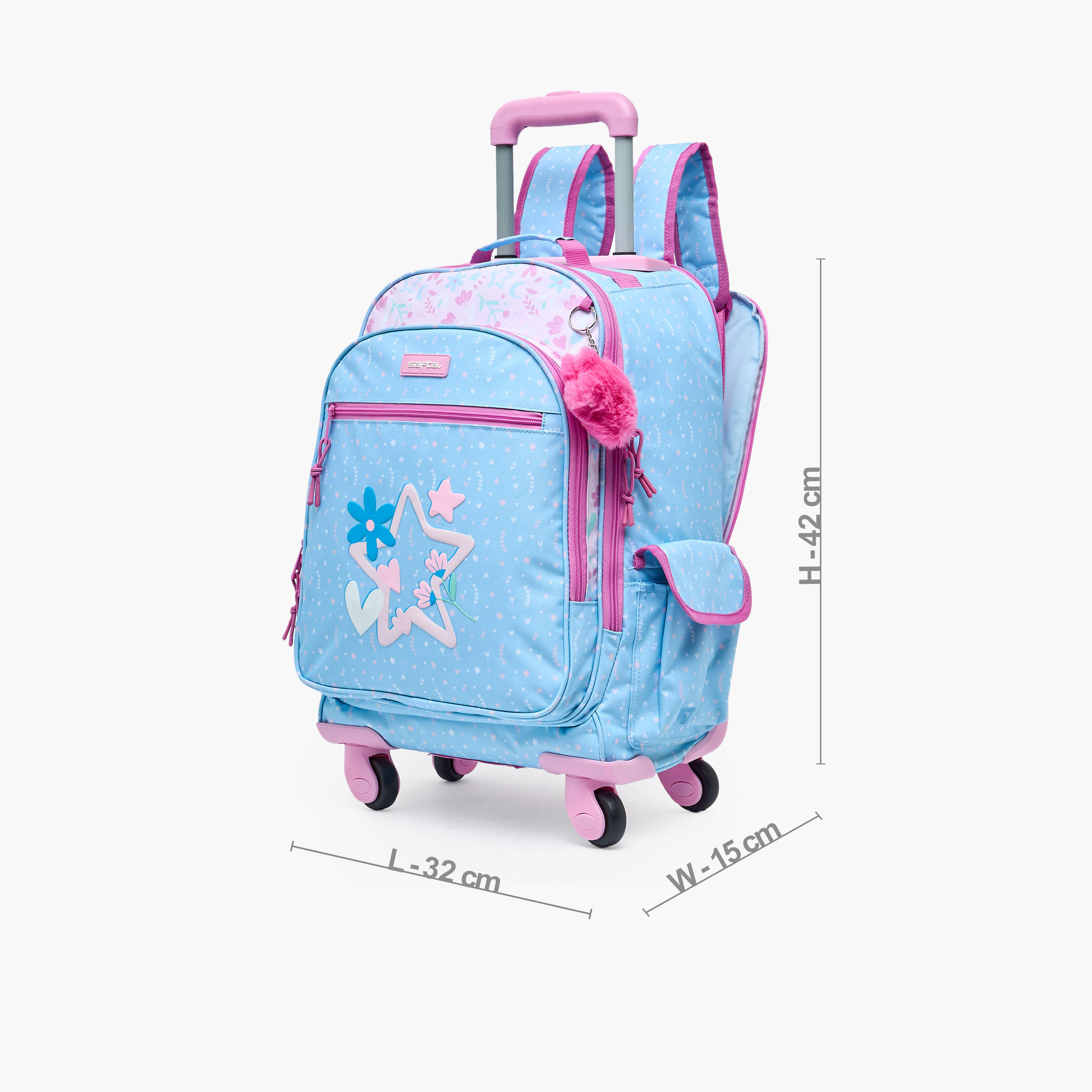 Safta Floral Print Backpack for Girls 8-13 Years with Padded Shoulder Straps - 18 inches-school-bagsandbackpacks-backpacks-image-8