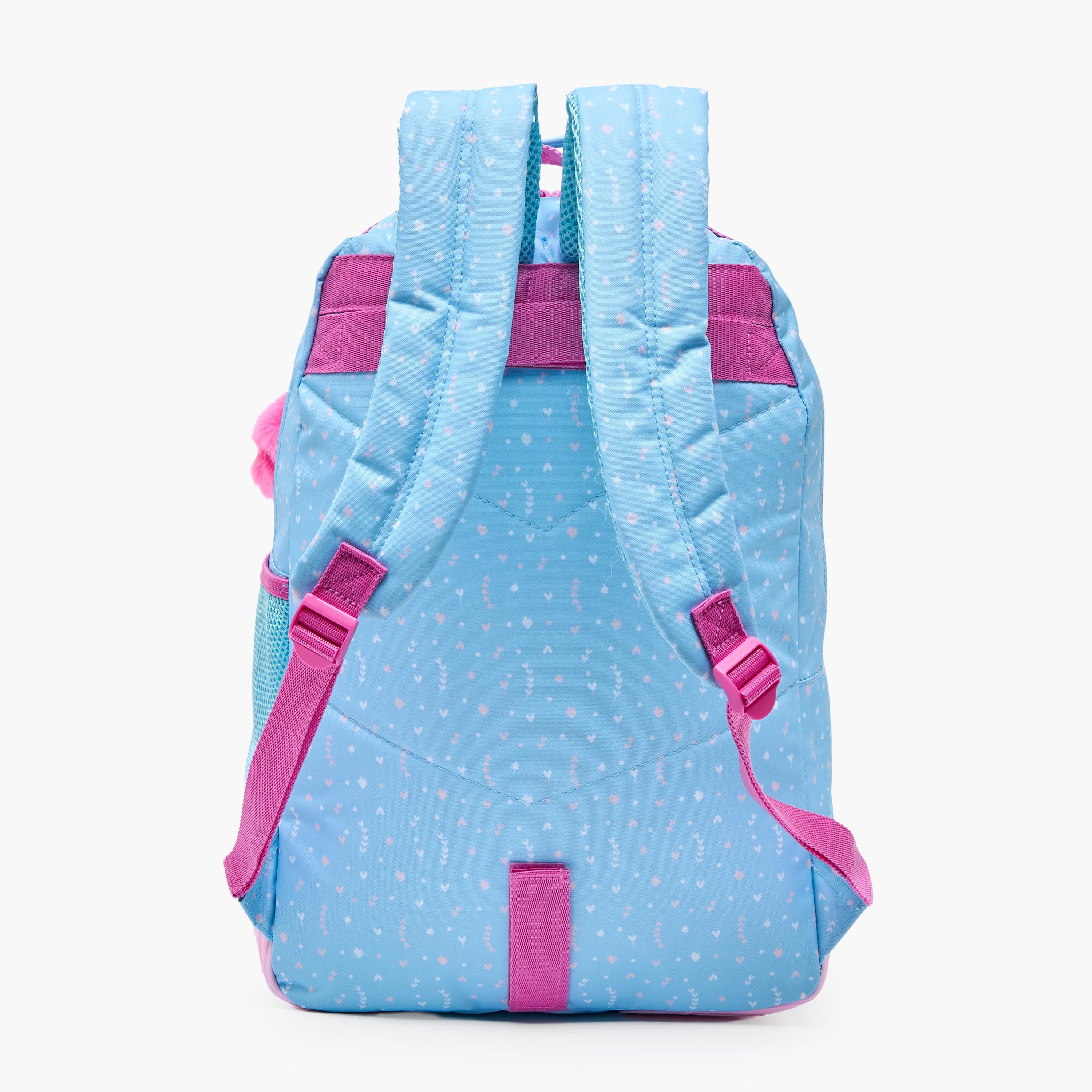 شنطة مدرسية بطبعات زهور وحمالات كتف مبطنة للبنات 8-13 سنوات من سافتا - 18 بوصة-school-bagsandbackpacks-trolleybags-image-9