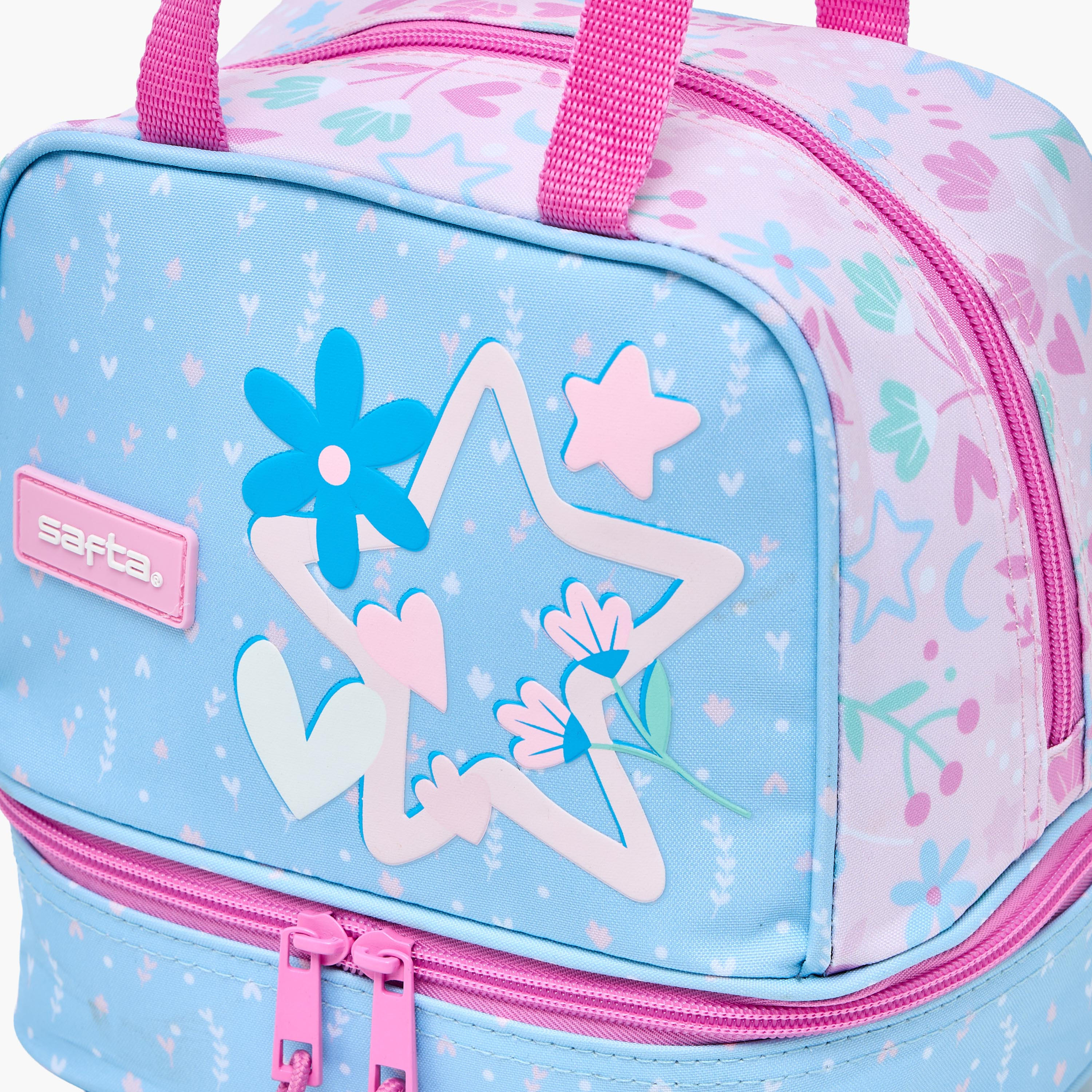 Safta Star Print Lunch Bag for Girls 8-13 Years with Double Handle-school-lunchessentials-lunchbags-image-3