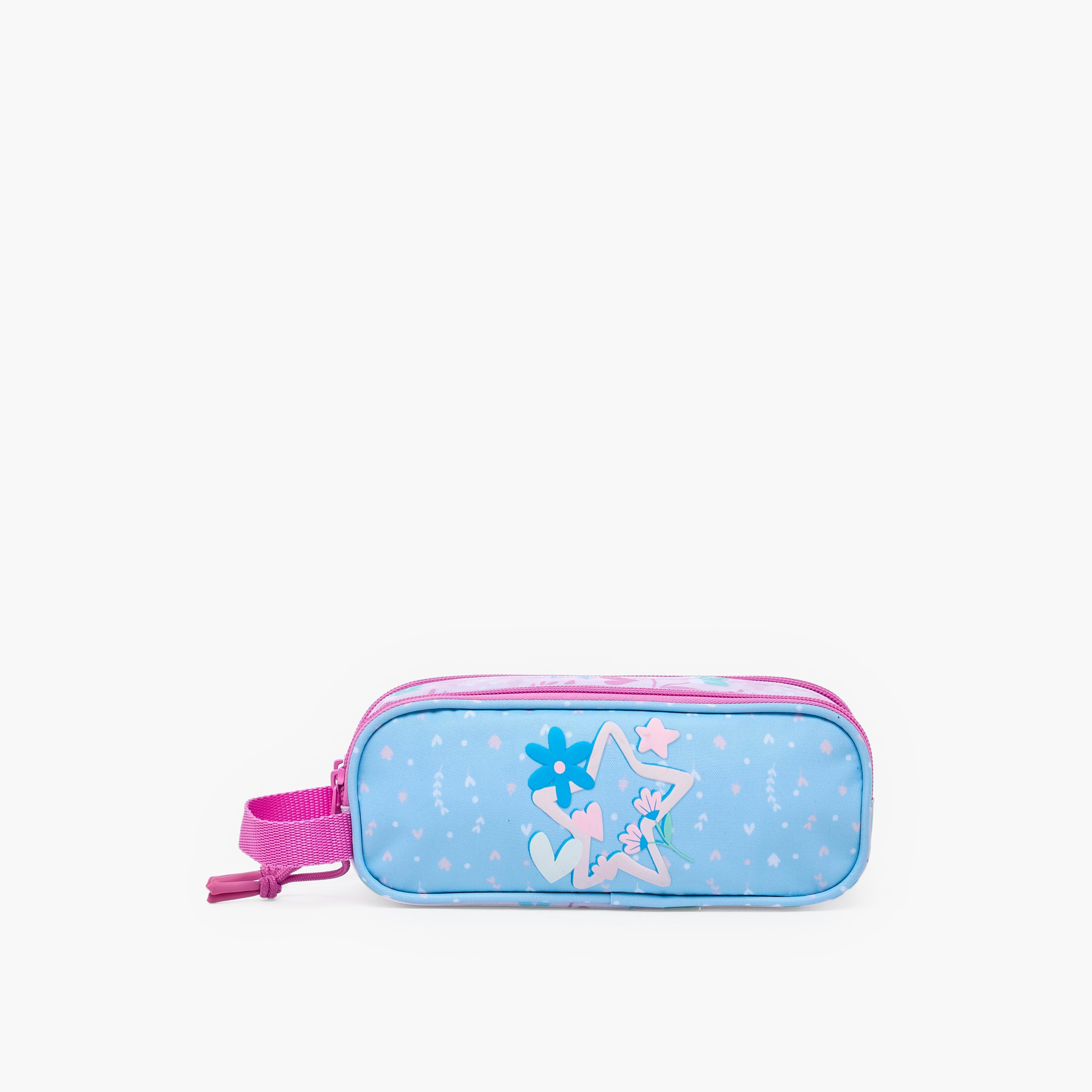 مقلمة بقسمين وطبعات نجوم من سافتا-school-stationery-pencilcases-image-1