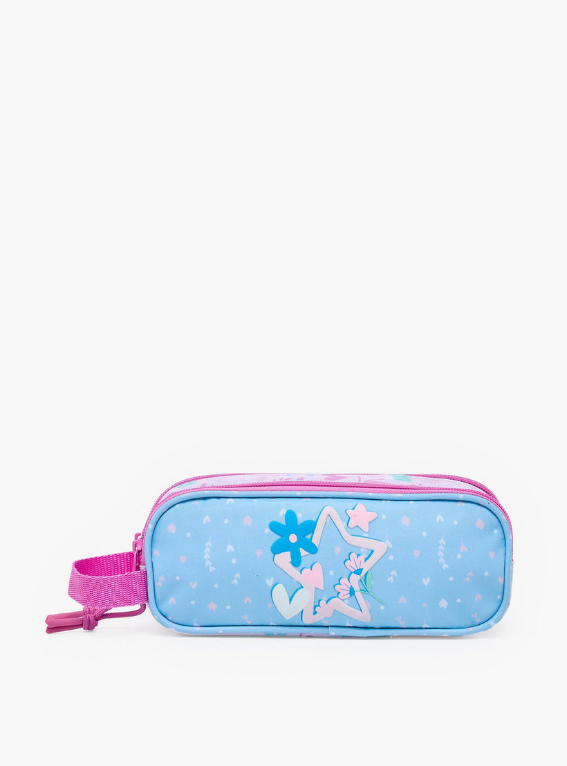 مقلمة بقسمين وطبعات نجوم من سافتا-school-stationery-pencilcases-image-1