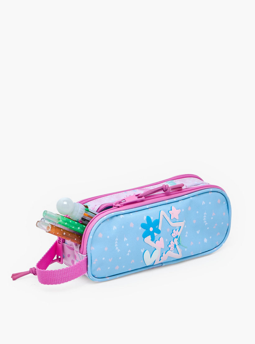 مقلمة بقسمين وطبعات نجوم من سافتا-school-stationery-pencilcases-image-5