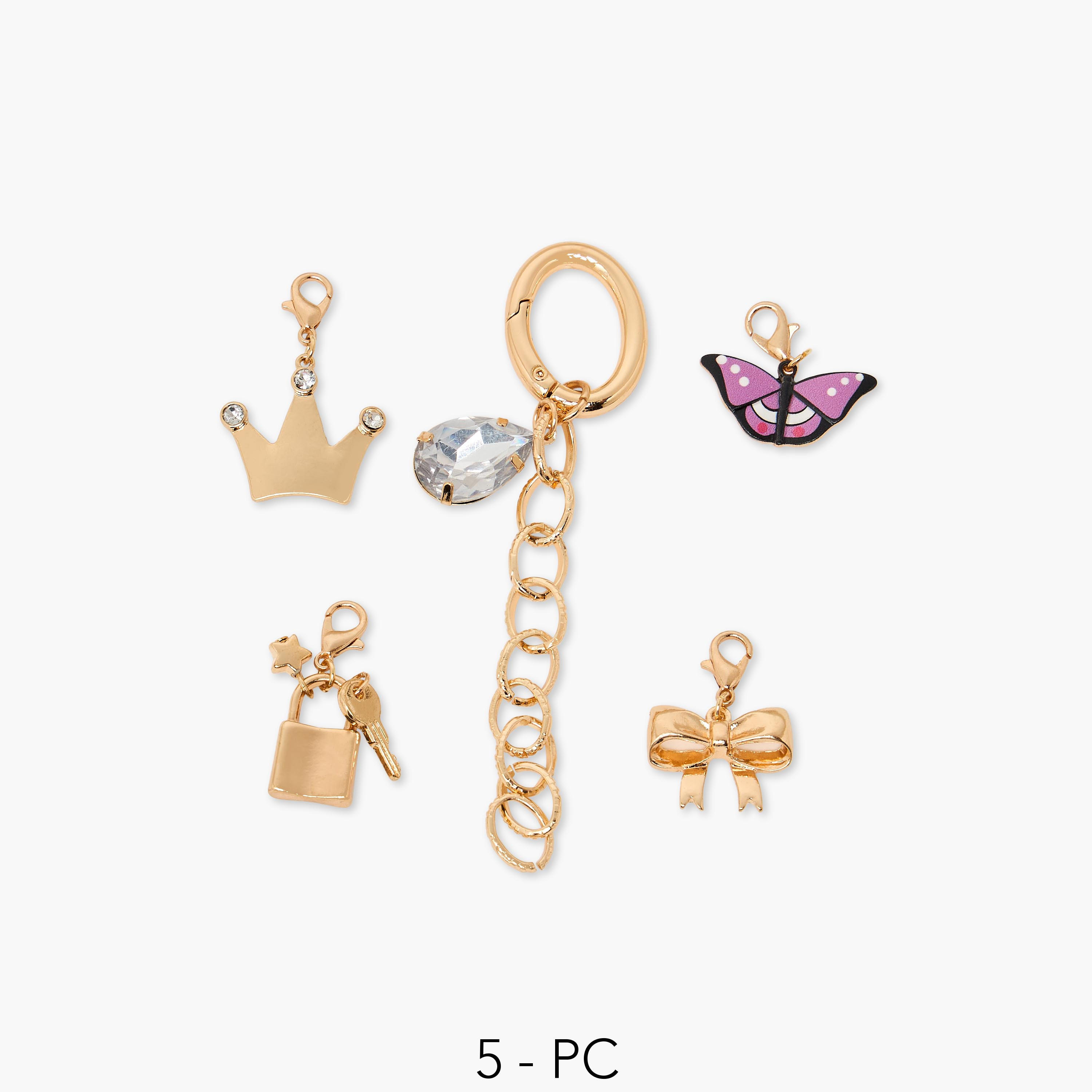 Set of 5 - Embellished Charms-girls-accessories-keyringsandbagcharms-image-1