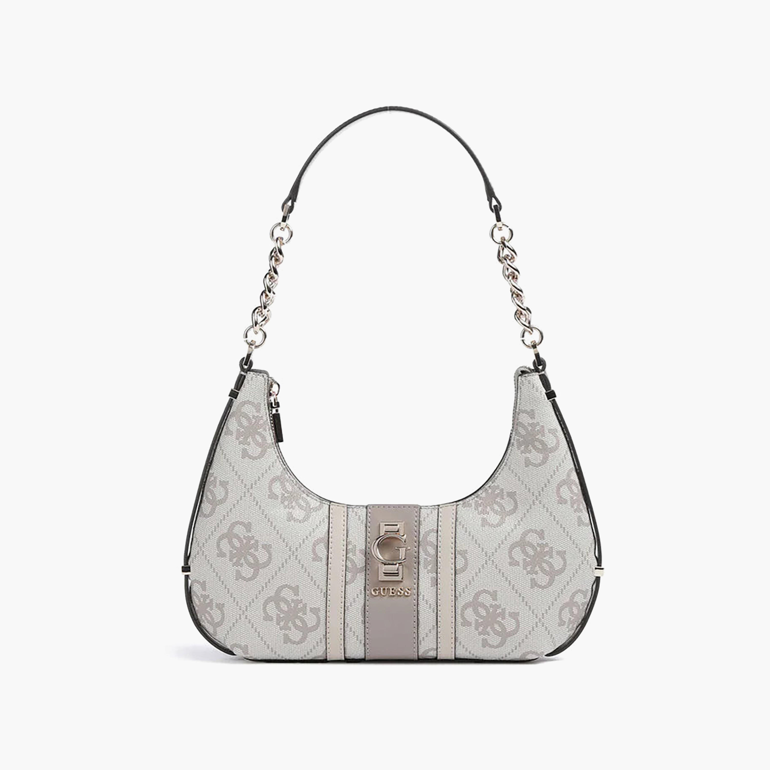 Guess - Erenia Top Zip Shoulder Bag - Beige/Natural-women-bagsandwallets-handbags-image-1
