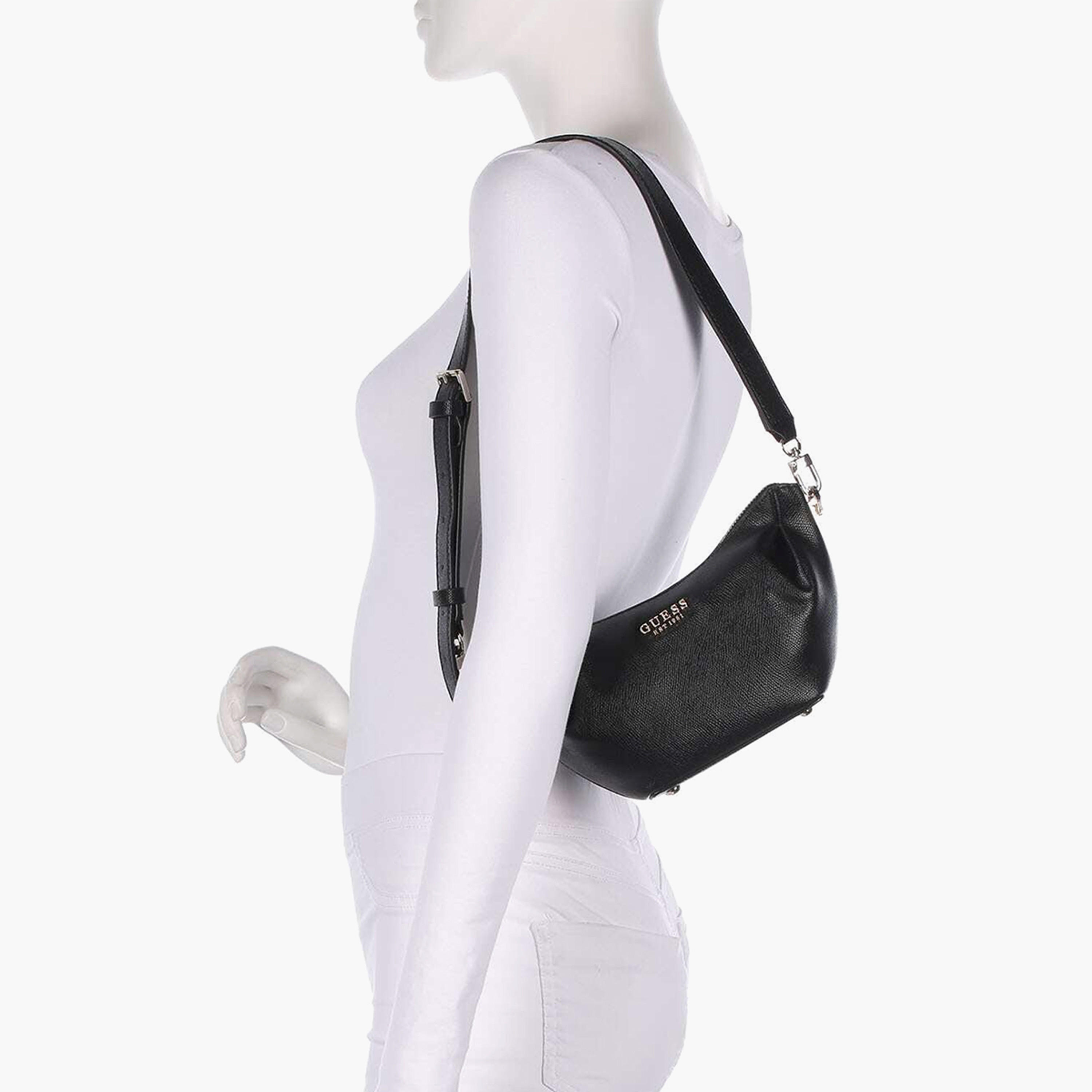 Guess - Amorette Top Zip Shoulder Bag - Black-women-bagsandwallets-handbags-image-5