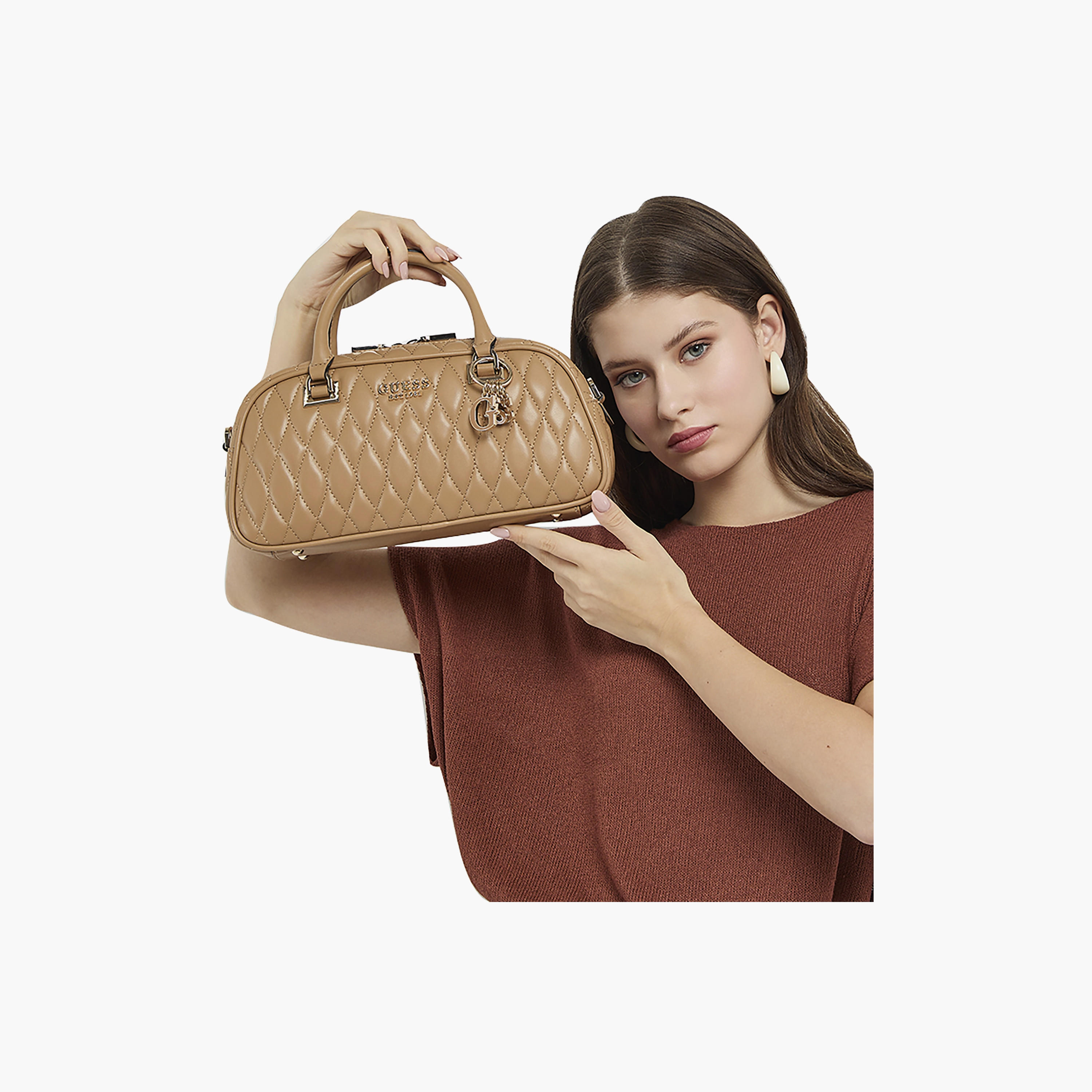 Guess - Valla Small Satchel - Beige/Natural-women-bagsandwallets-handbags-image-4