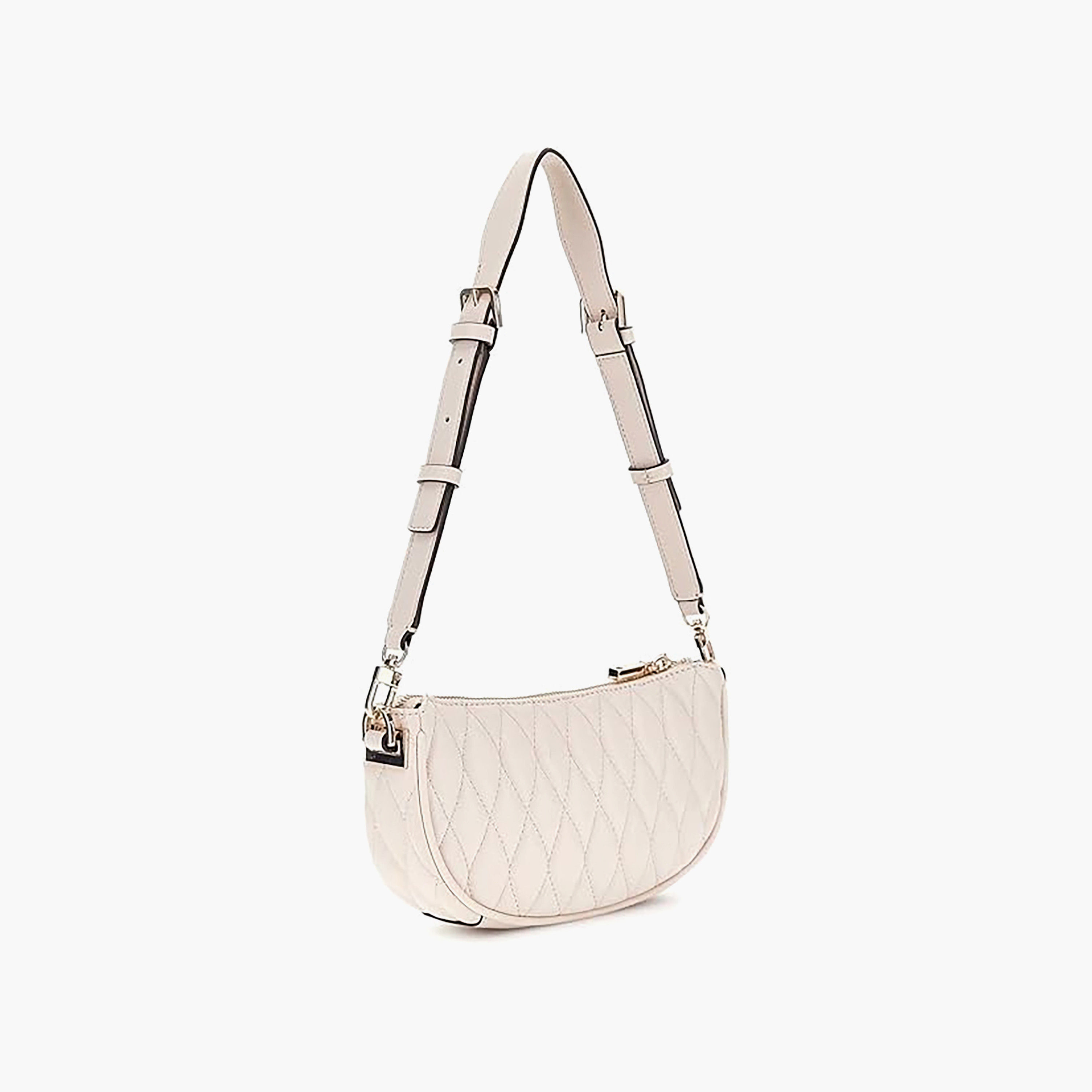 Guess Valla Diamond Quilted Shoulder Bag with Zipper Closure and Adjustable Strap-women-bagsandwallets-handbags-image-2