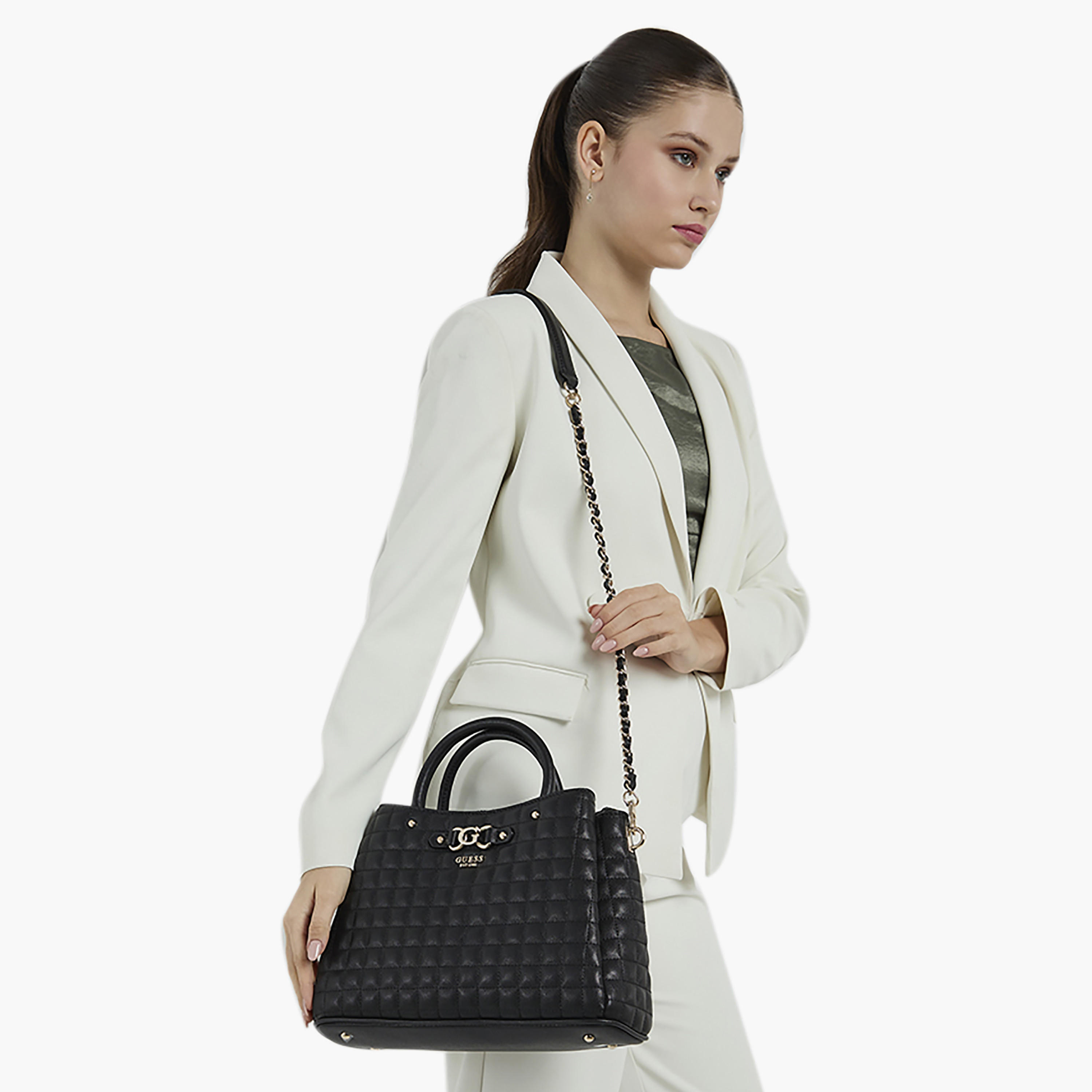 Guess - Nadira Girlfriend Satchel - Black-women-bagsandwallets-handbags-image-4