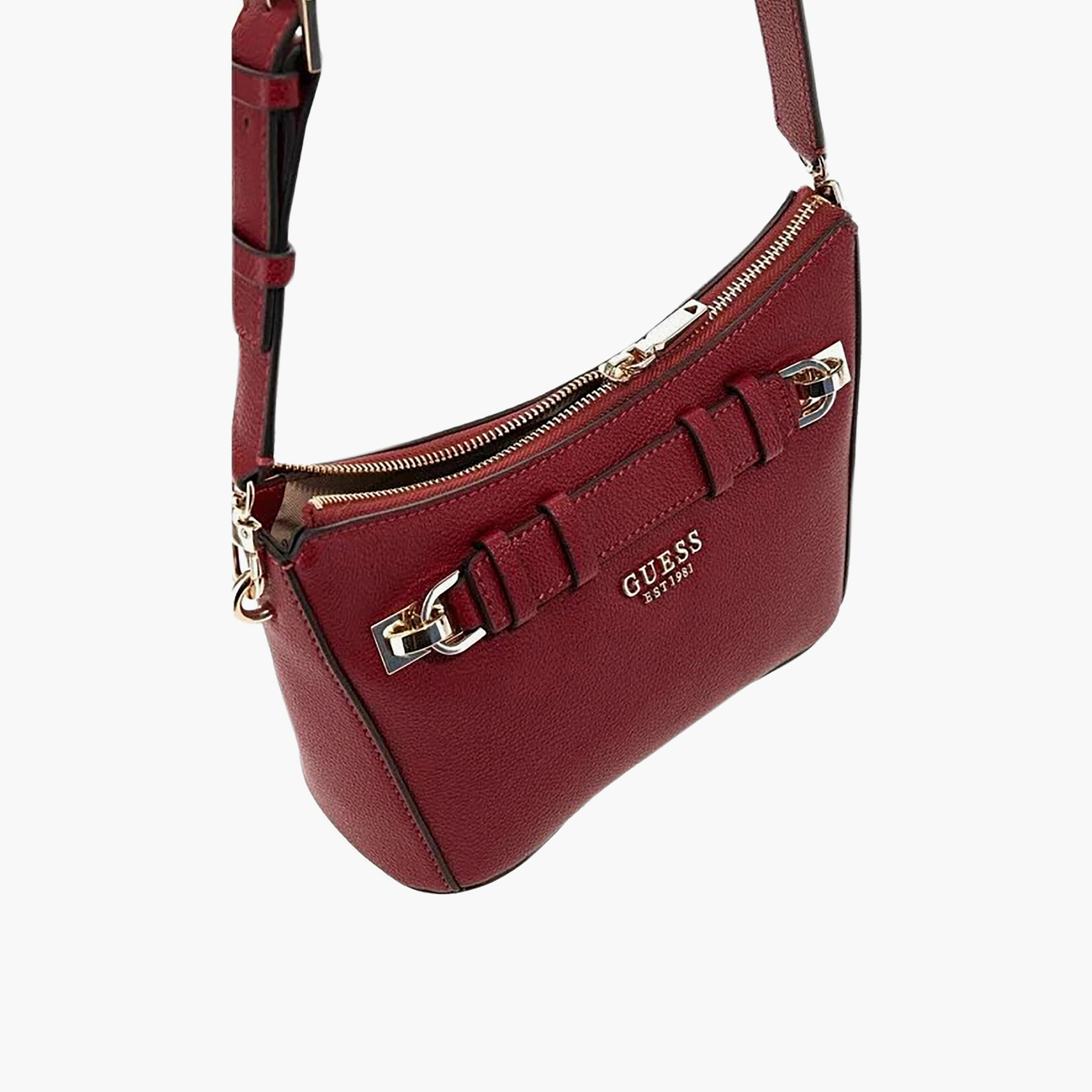 Guess - Gregoria Top Zip Shoulder Bag - Red-women-bagsandwallets-handbags-image-4