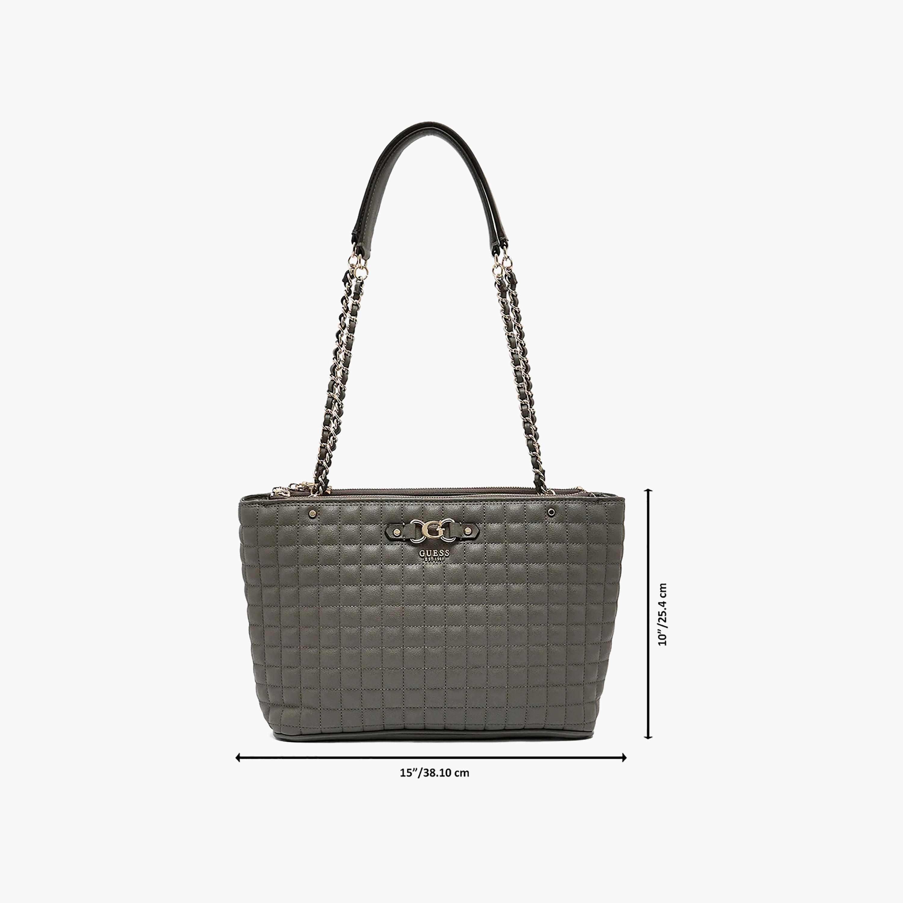 Guess Nadira Grid Quilted Double Handle Tote Bag with Zipper Closure-women-bagsandwallets-handbags-image-4