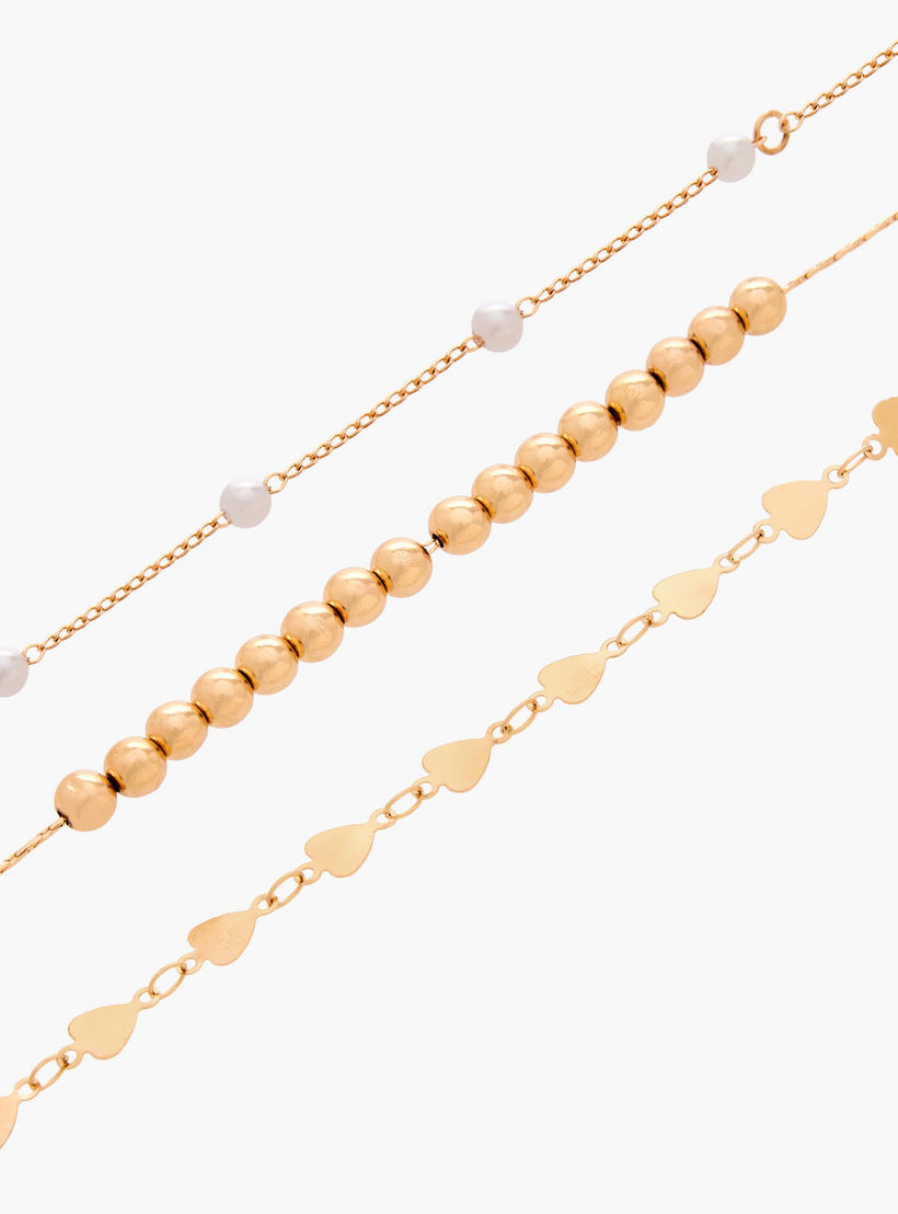 طقم خلاخيل متنوعة بلون ذهبي من 3 قطع-women-watchesandjewellery-jewellery-anklets-image-9