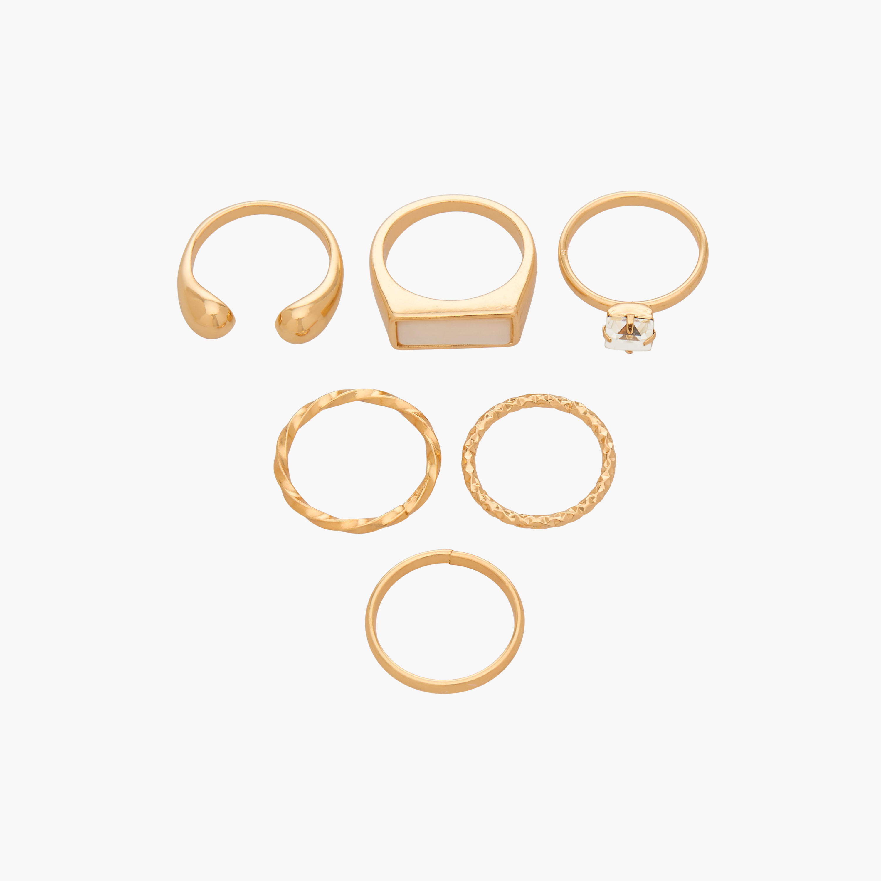 Set of 8 - Assorted Gold Tone Rings-women-watchesandjewellery-jewellery-rings-image-1