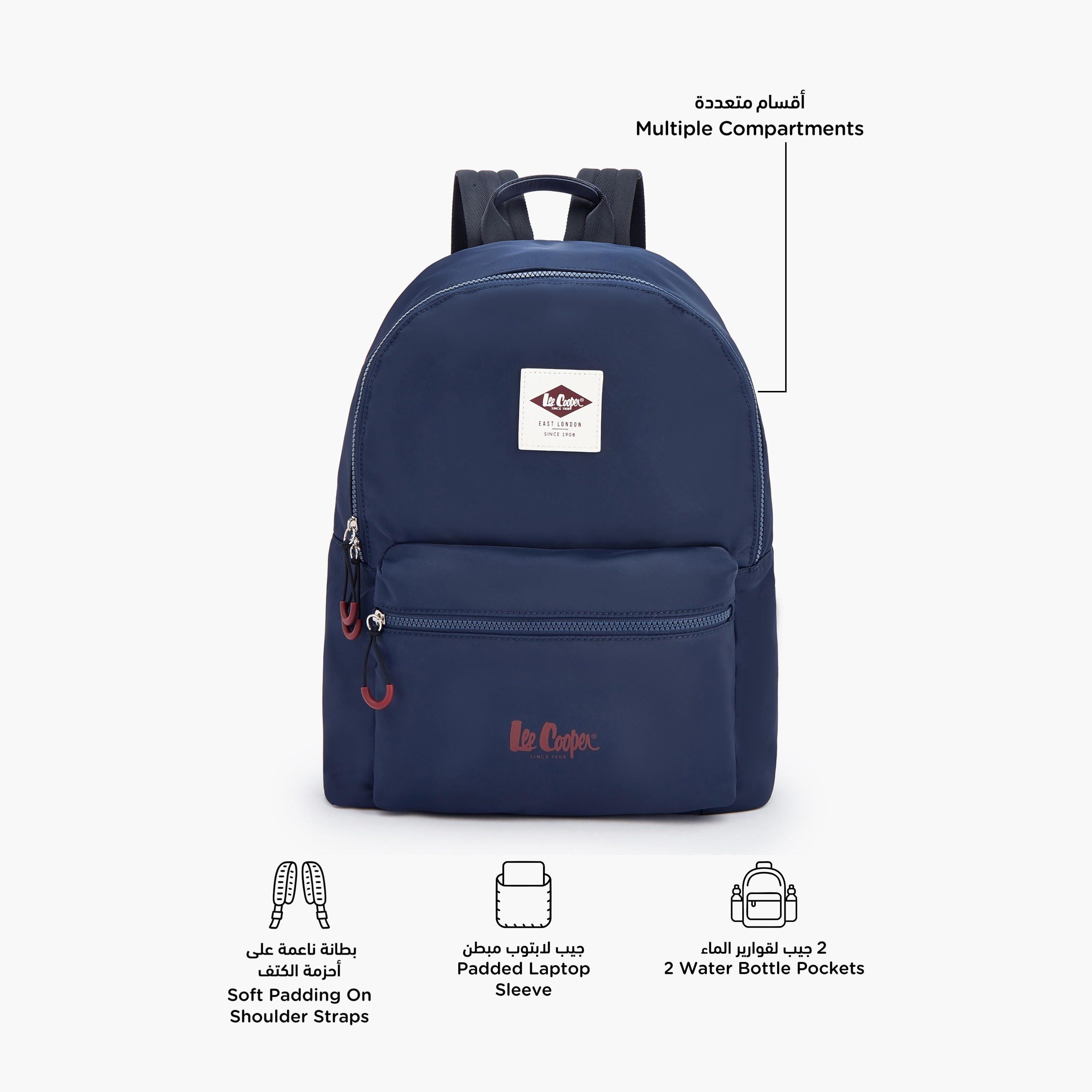 Lee Cooper Solid Backpack with Adjustable Shoulder Straps-school-bagsandbackpacks-backpacks-image-2