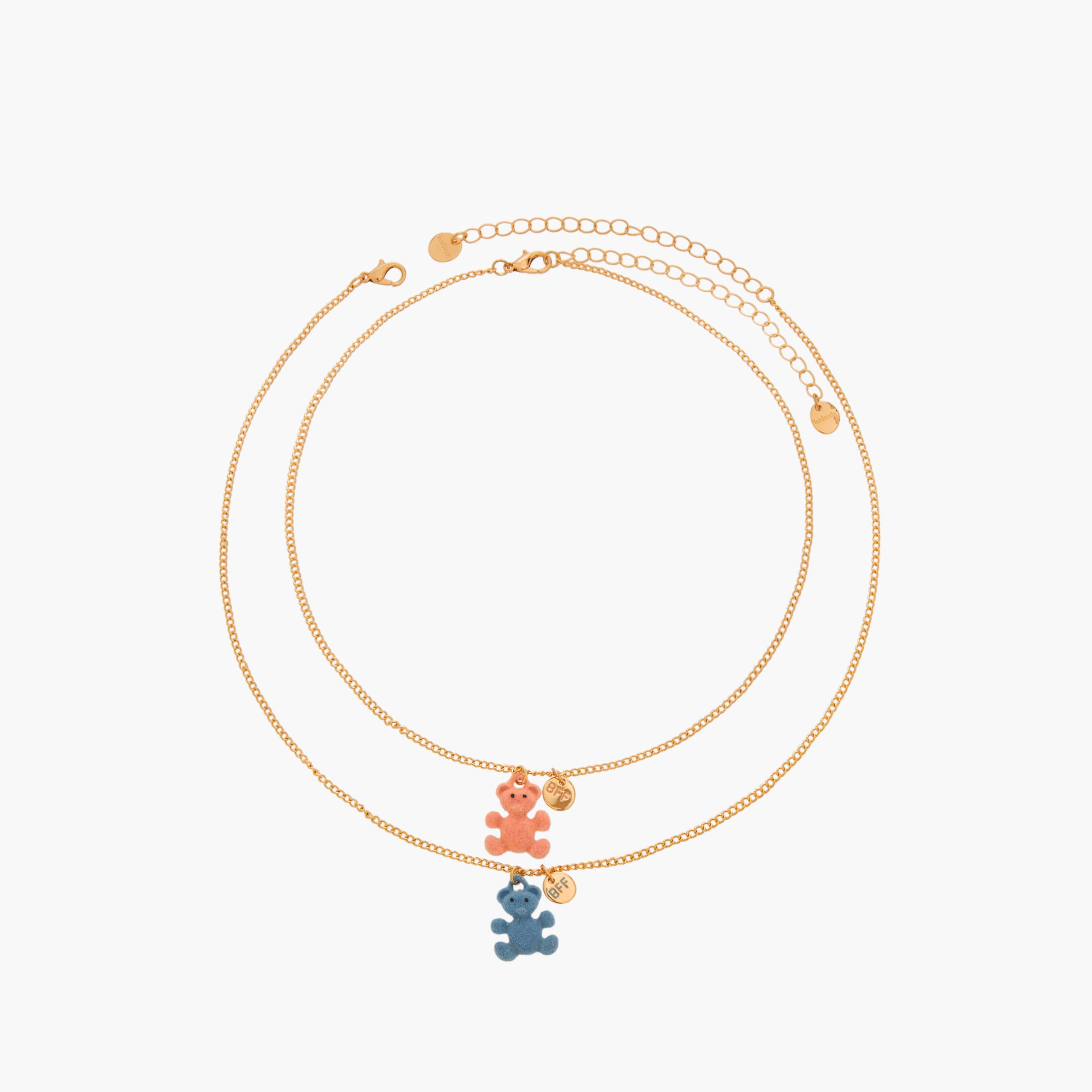 Pack of 2 Gold Tone Necklace with Bear Design-women-watchesandjewellery-jewellery-necklacesandpendants-image-1