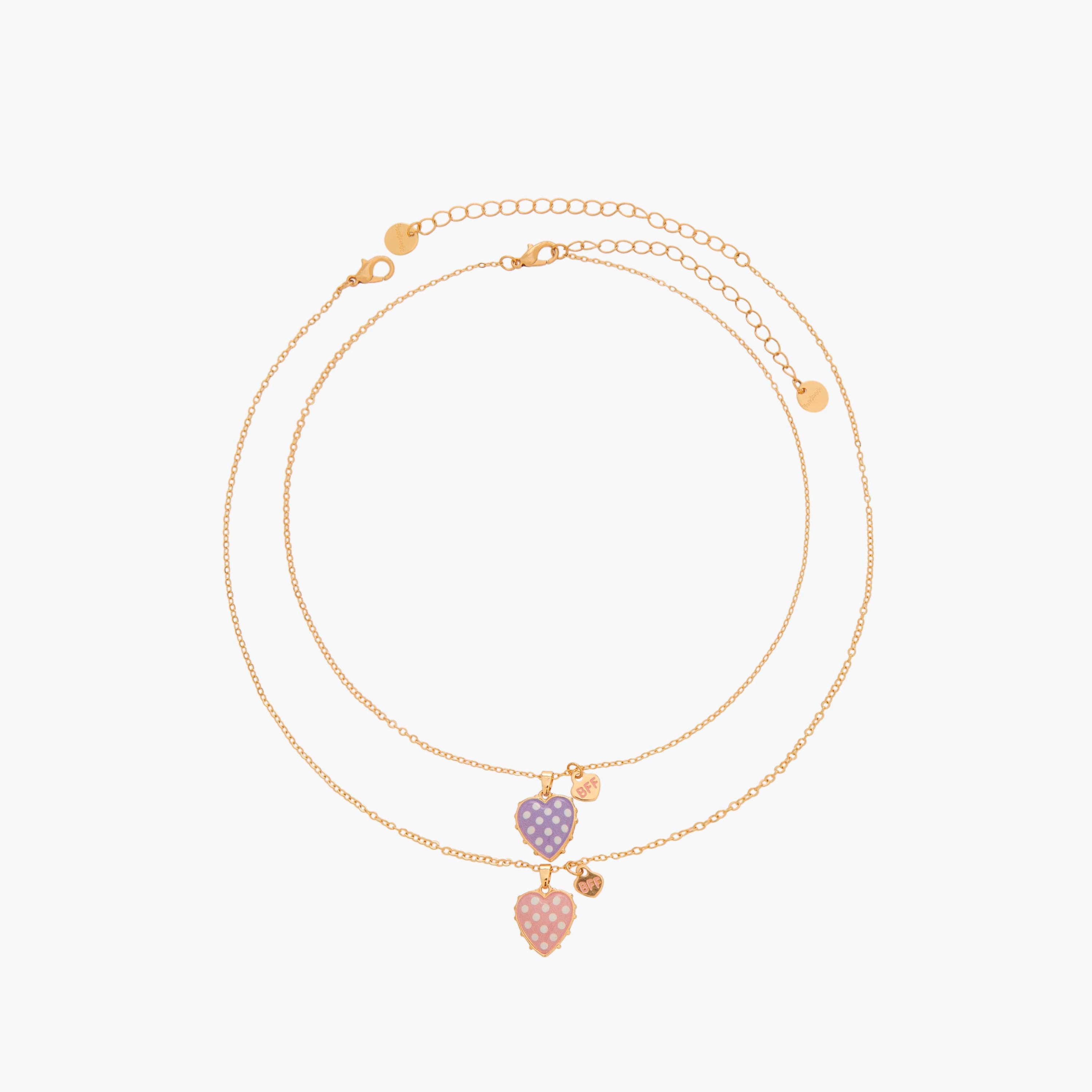 Pack of 2 Gold Tone Necklace with Heart Pendant-women-watchesandjewellery-jewellery-necklacesandpendants-image-1