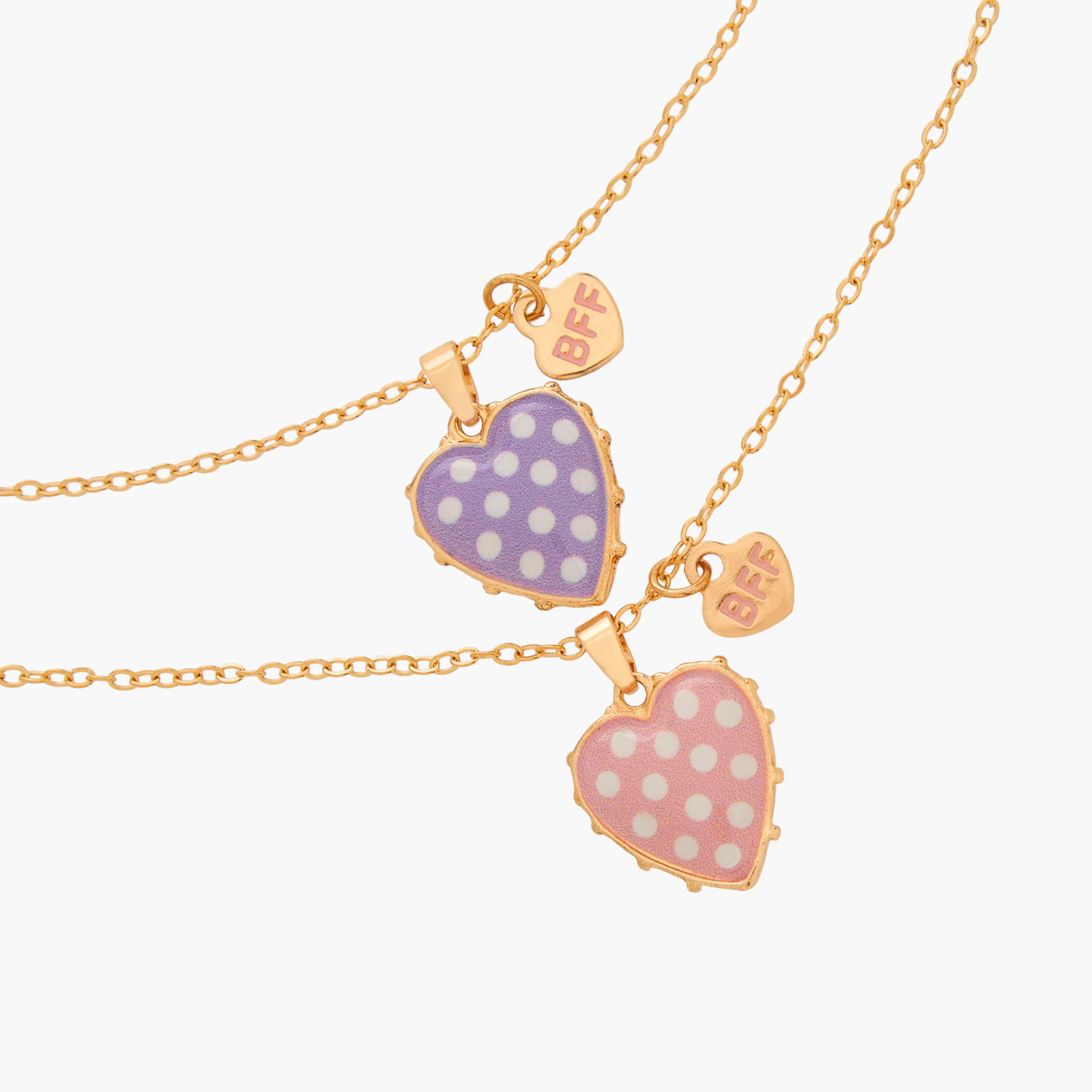 Pack of 2 Gold Tone Necklace with Heart Pendant-women-watchesandjewellery-jewellery-necklacesandpendants-image-4