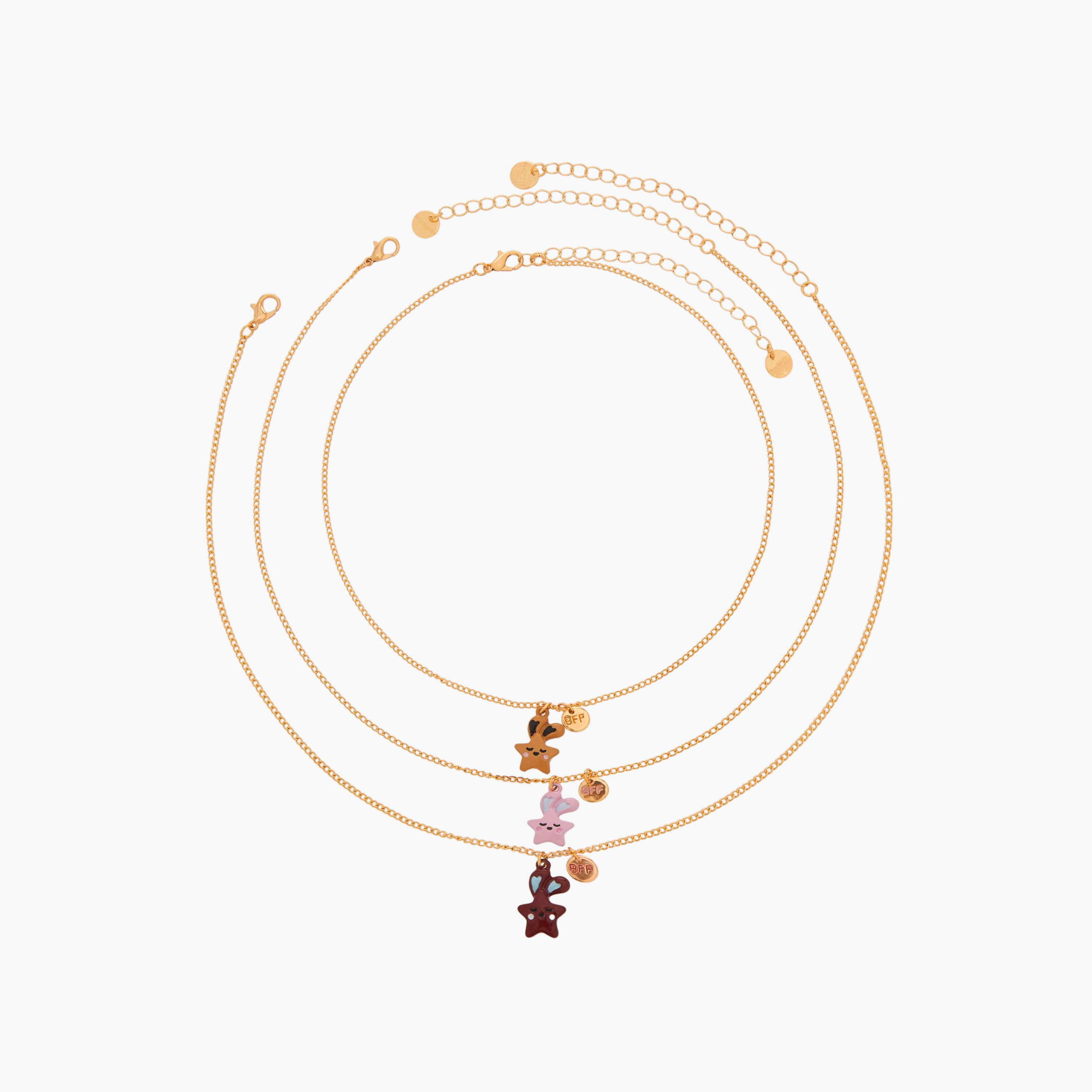 طقم قلادات ذهبية 3 قطع بدلاية نجمة-women-watchesandjewellery-jewellery-necklacesandpendants-image-1